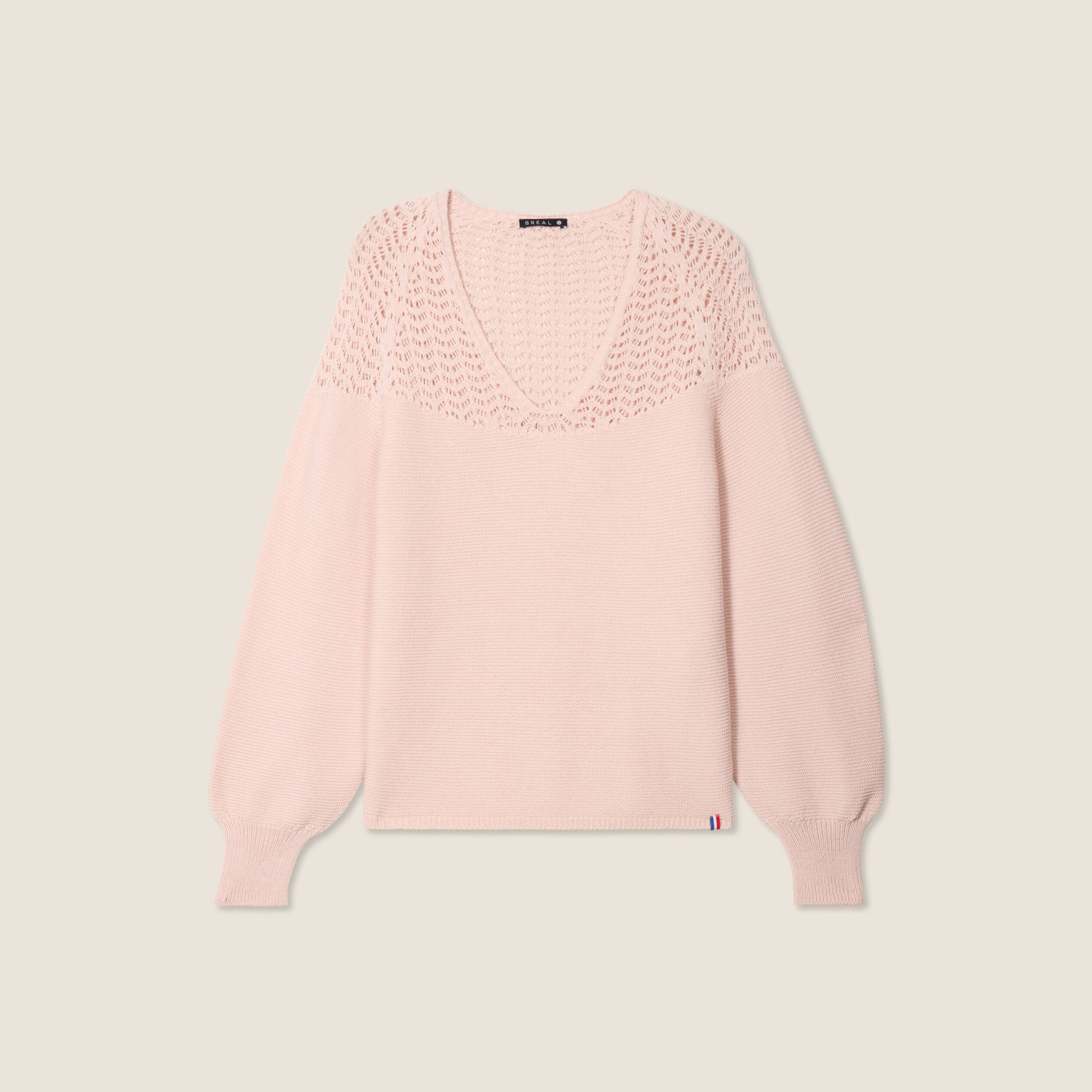 pull confectionne en france vieux rose femme Pull confectionné en France vieux rose femme