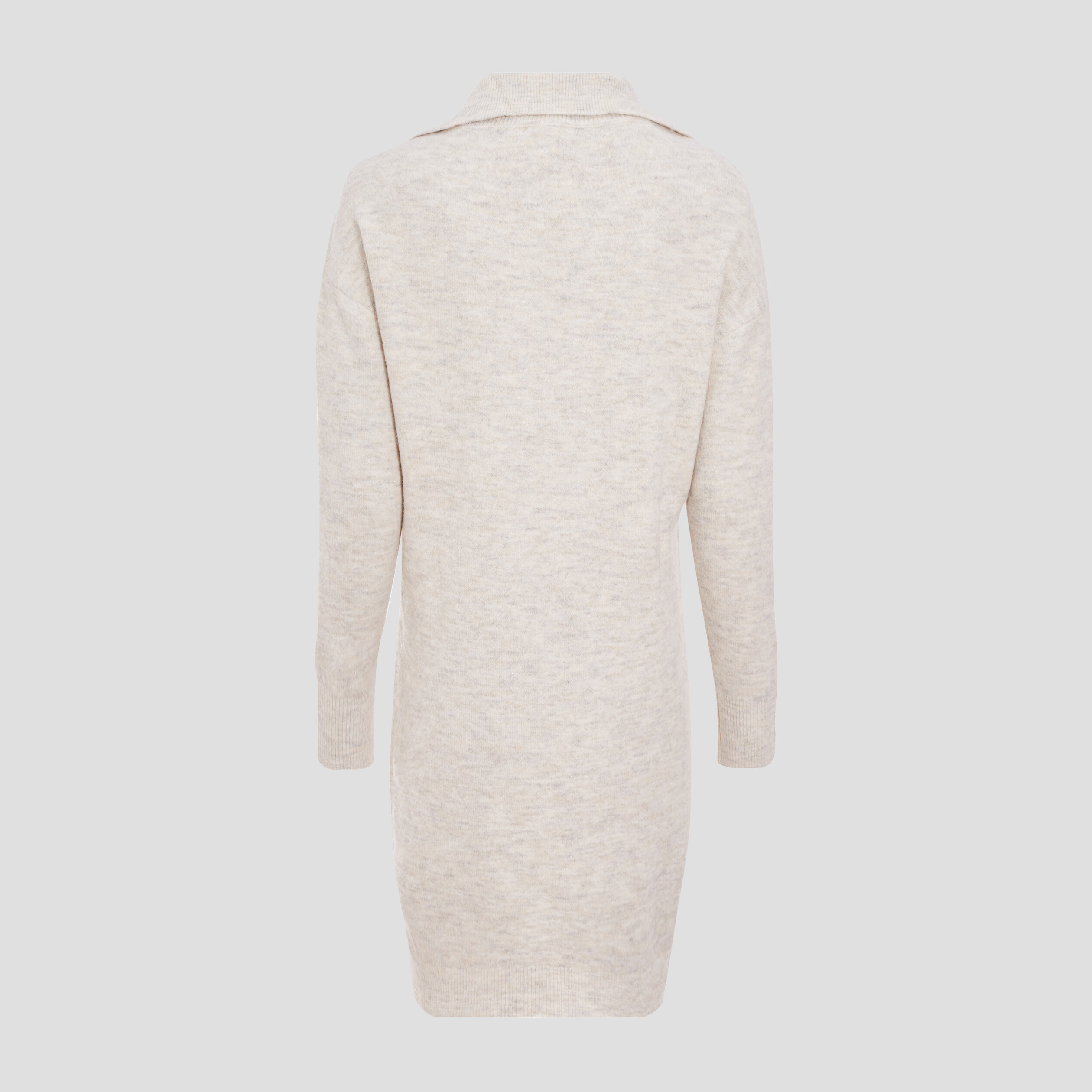 Robe pull droite avec laçage creme femme