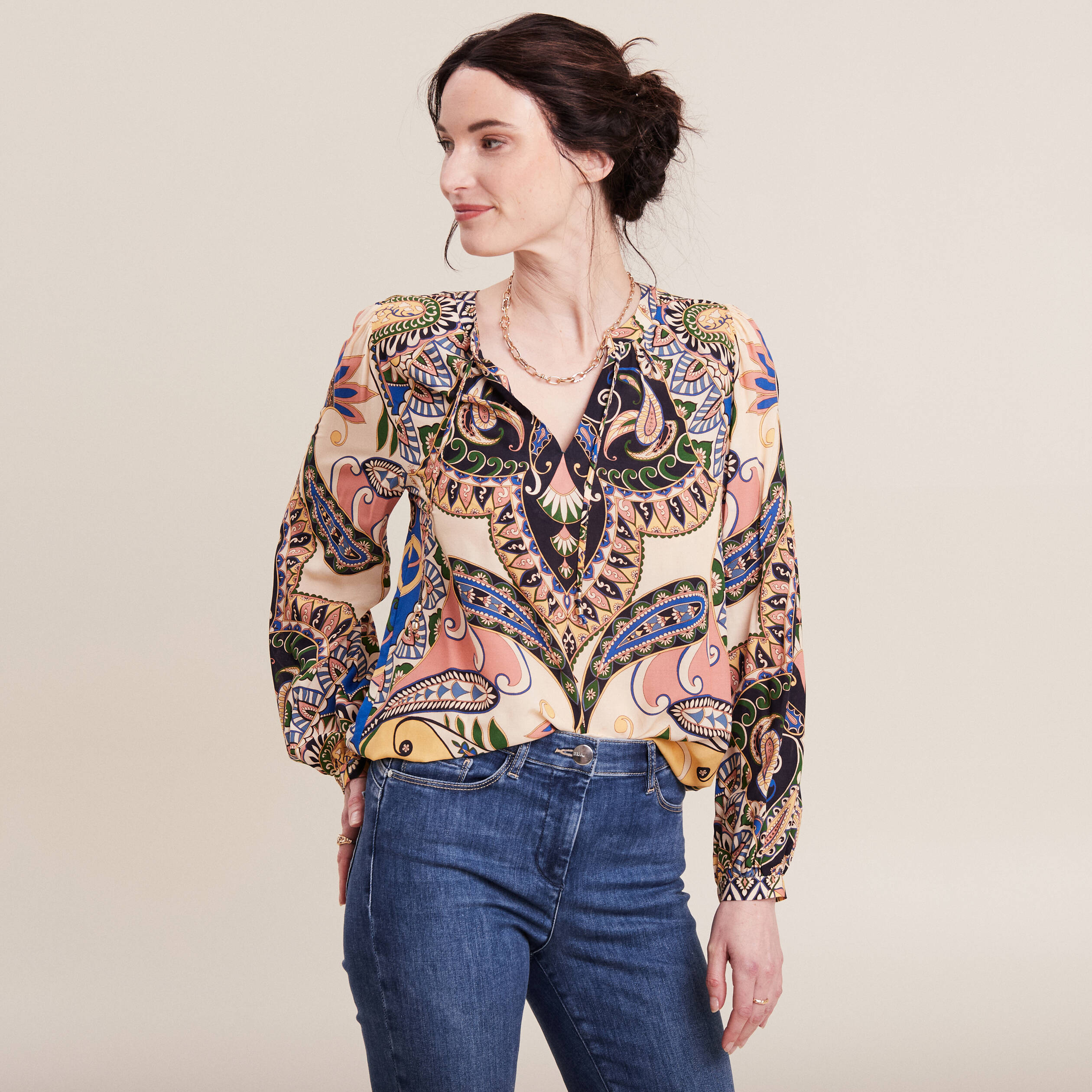 blouse manches longues bleu femme Blouse manches longues bleu femme