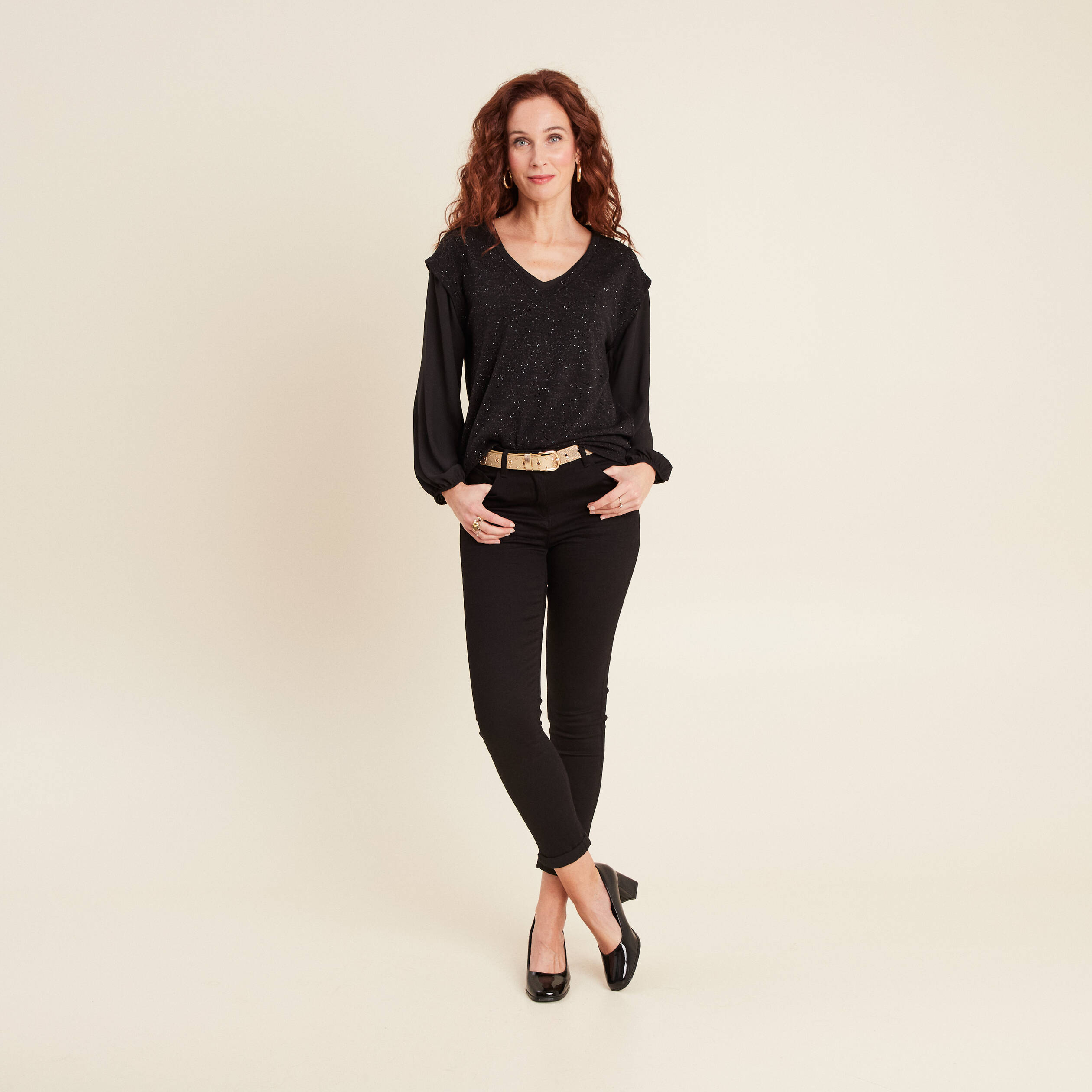 t shirt manches longues noir femme T-shirt manches longues noir femme