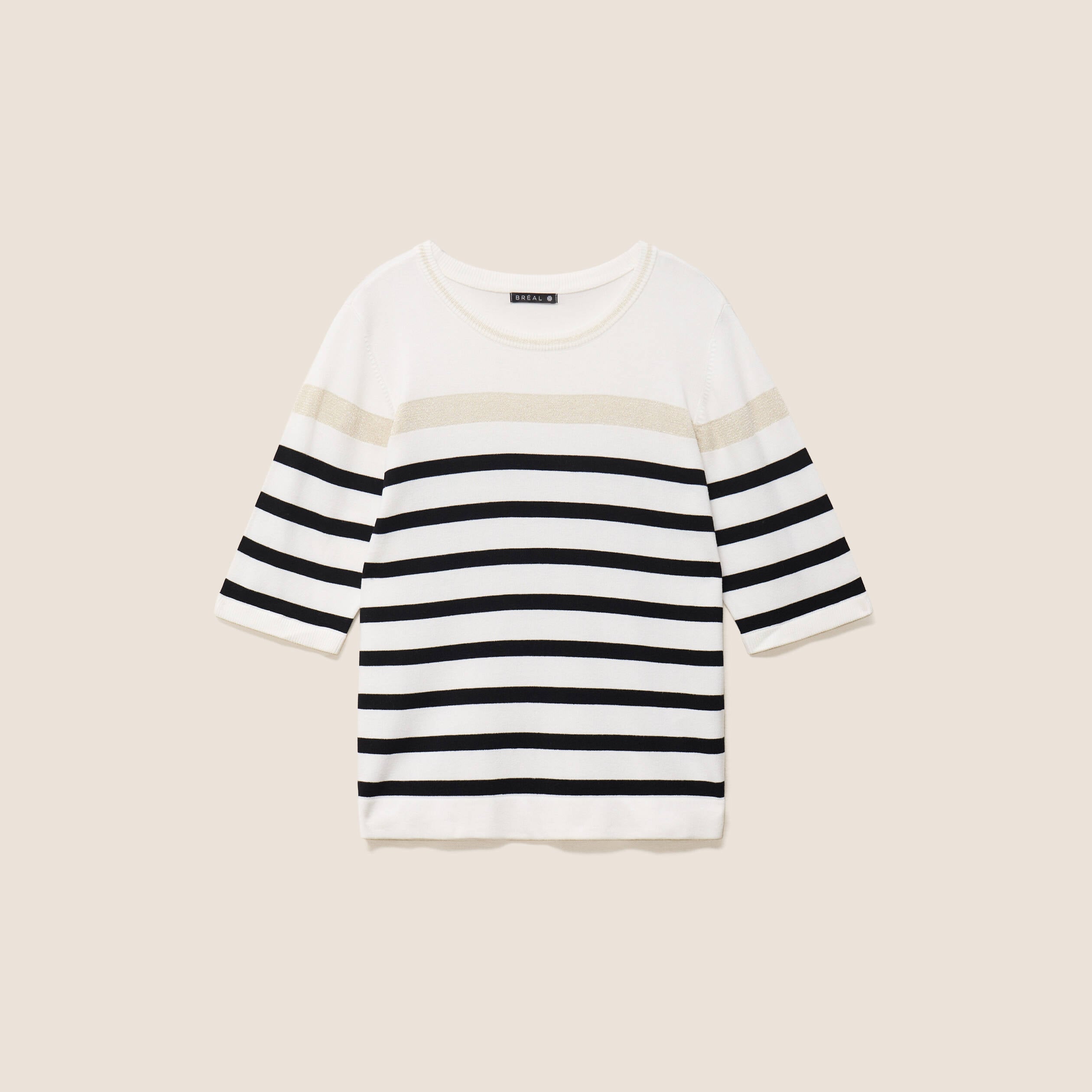 Pull col rond noir femme