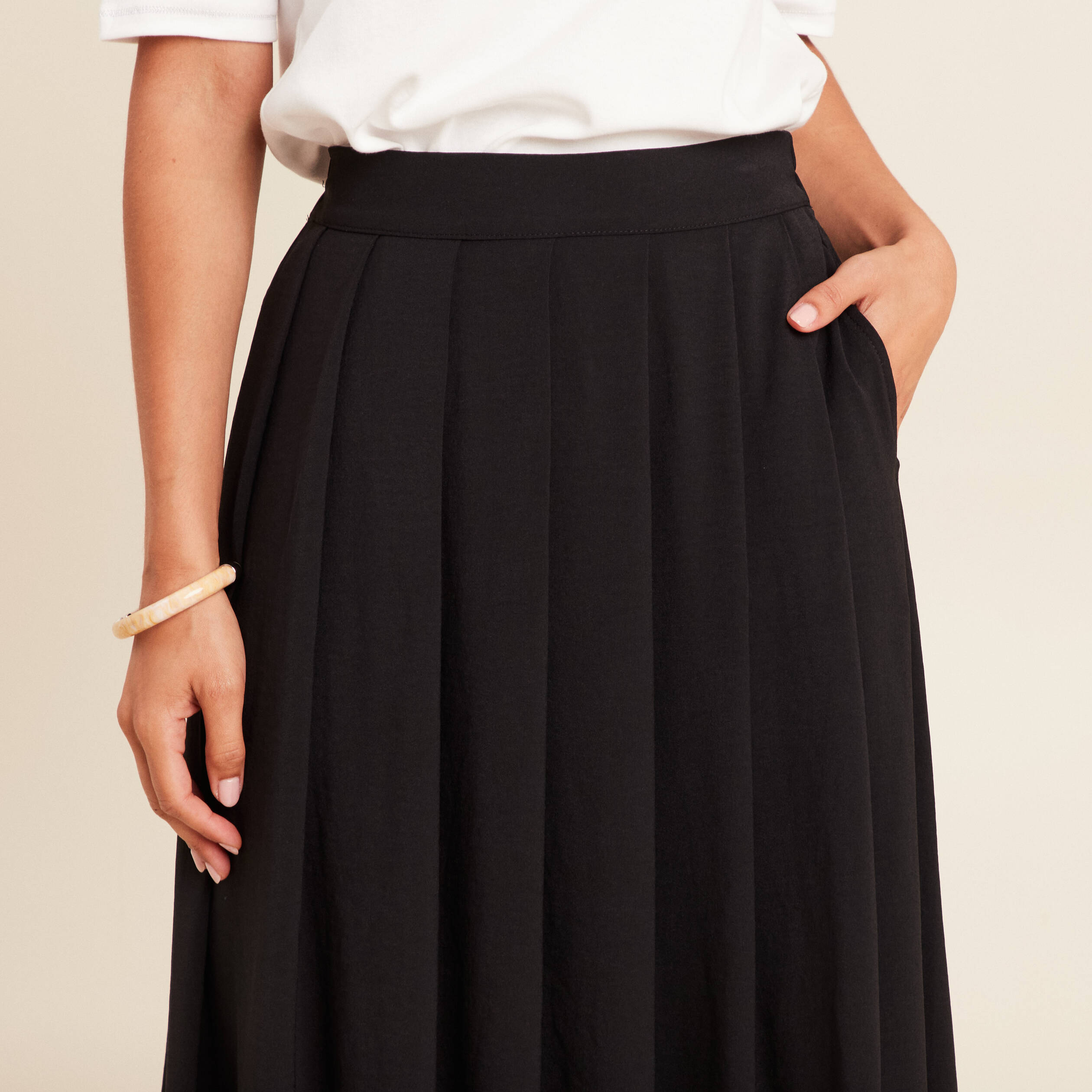 jupe longue evasee fluide noir femme Jupe longue évasée fluide noir femme