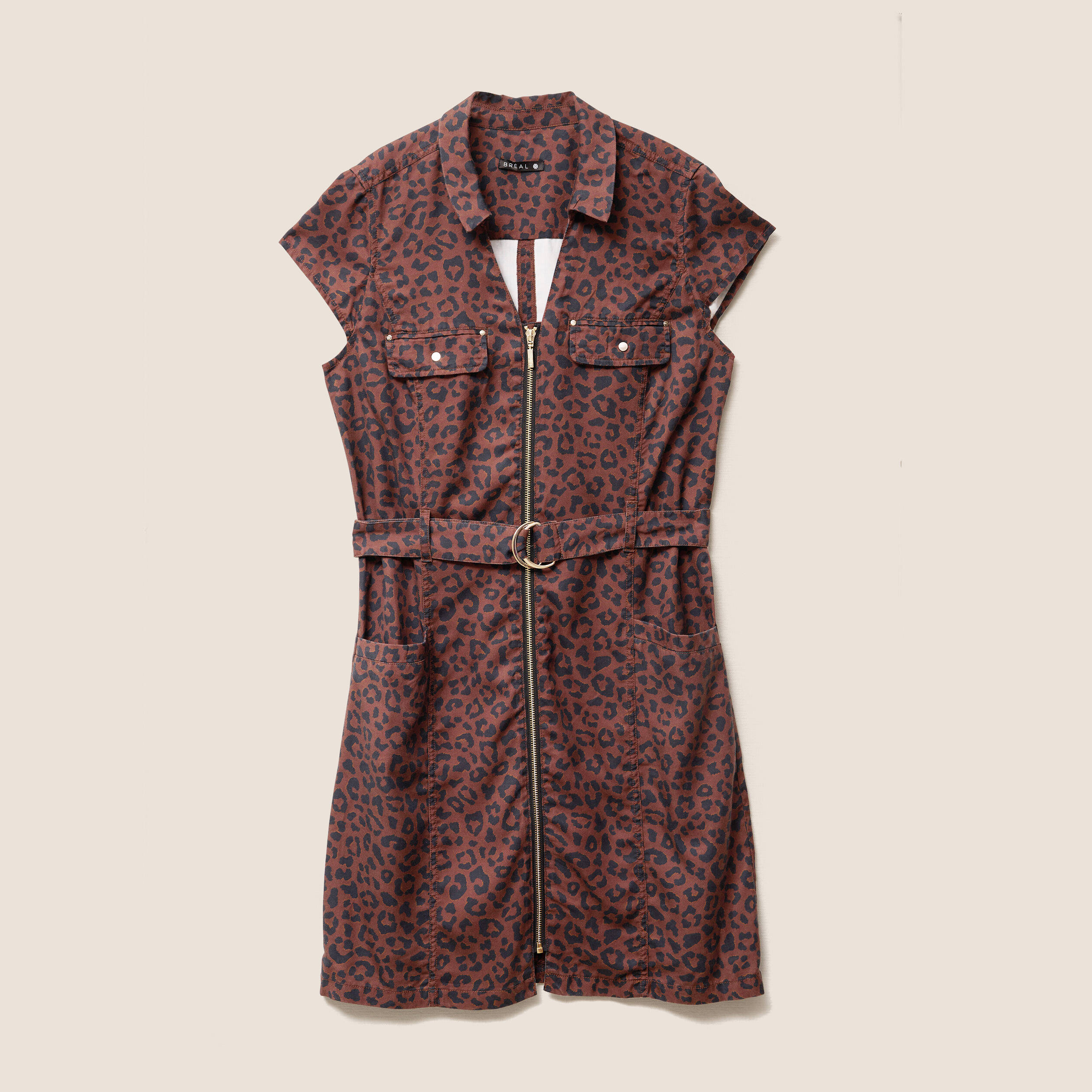 robe droite zippee marron femme Robe droite zippée marron femme