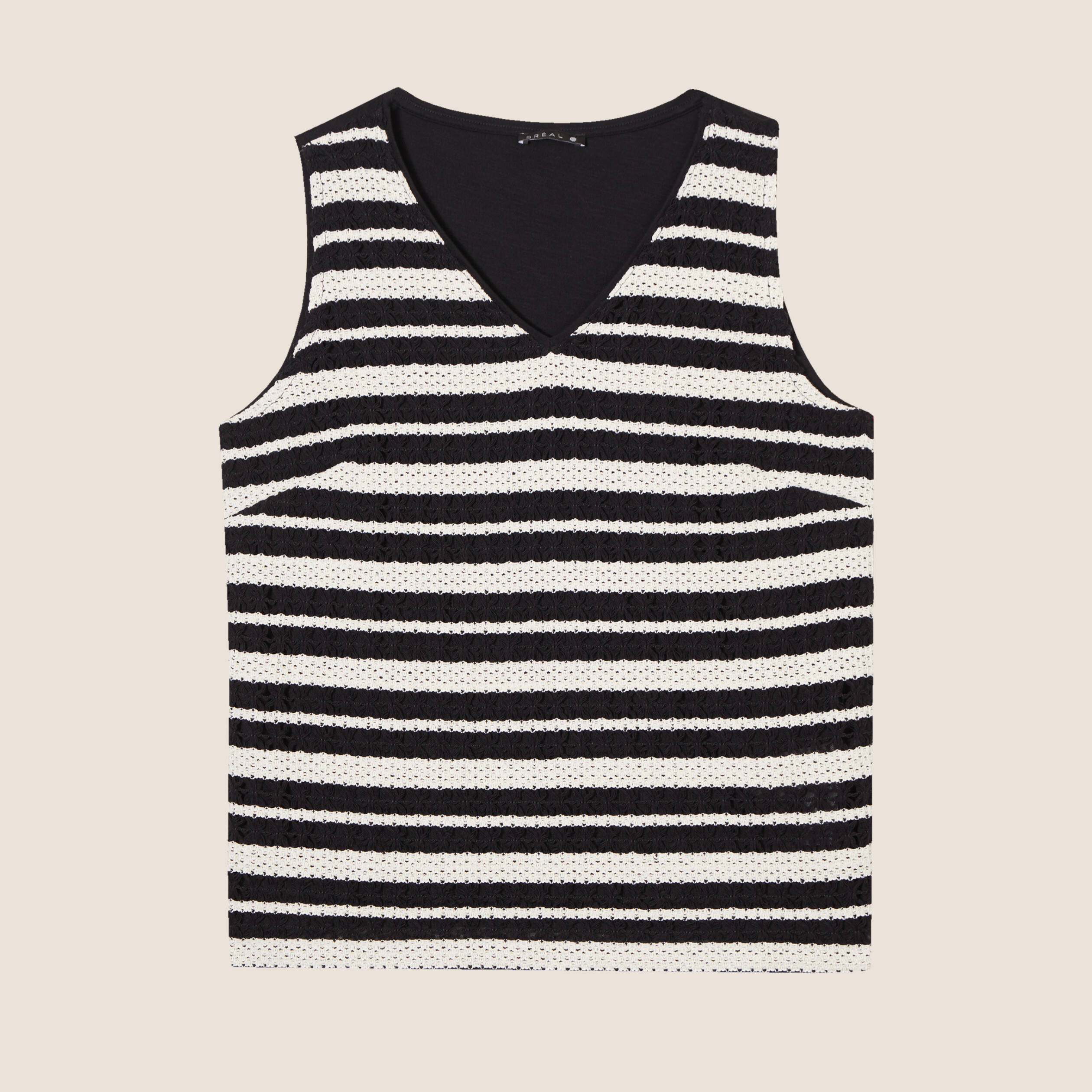 debardeur sans manches crochet noir femme Débardeur sans manches crochet noir femme