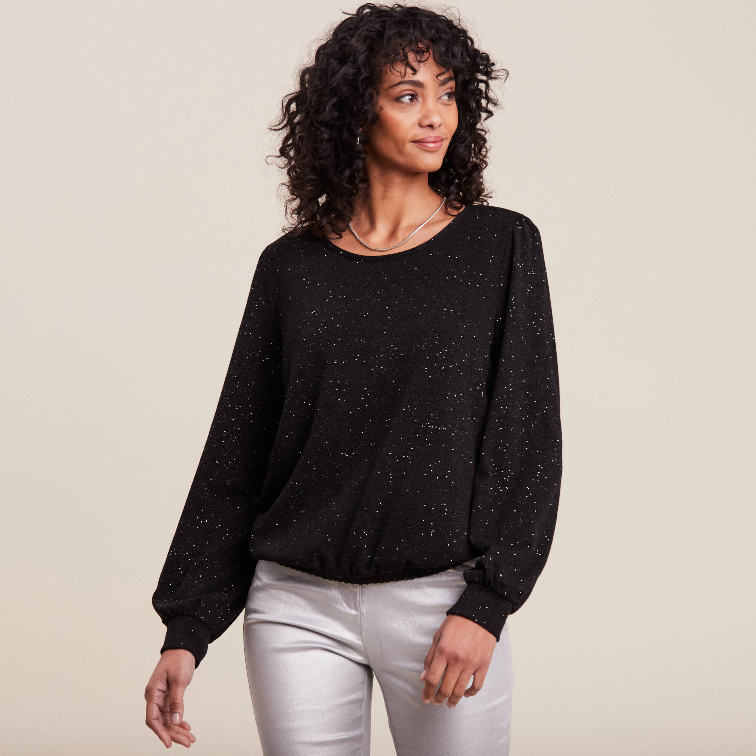 t shirt manches longues noir femme T-shirt manches longues noir femme