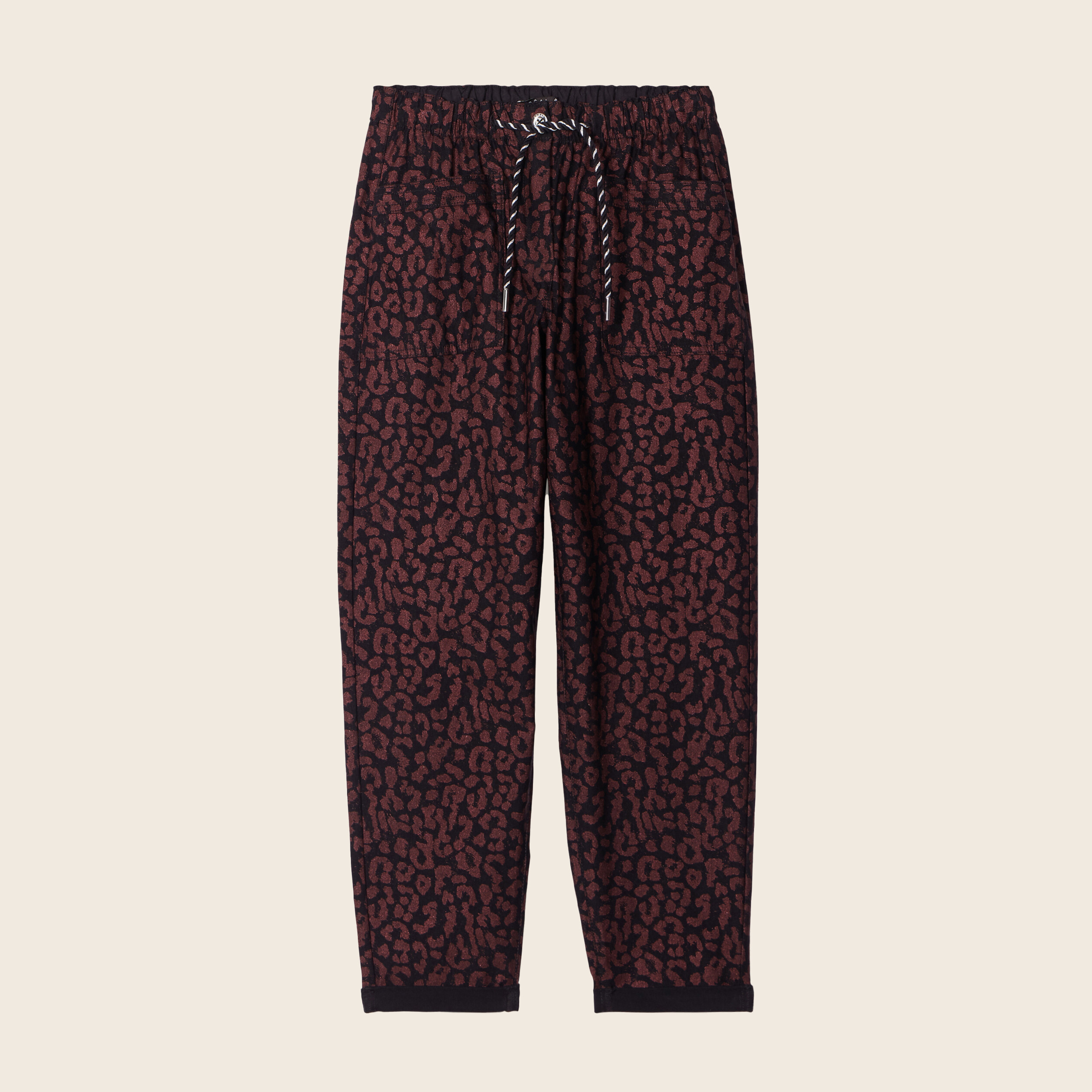 Pantalon décontracté prune femme