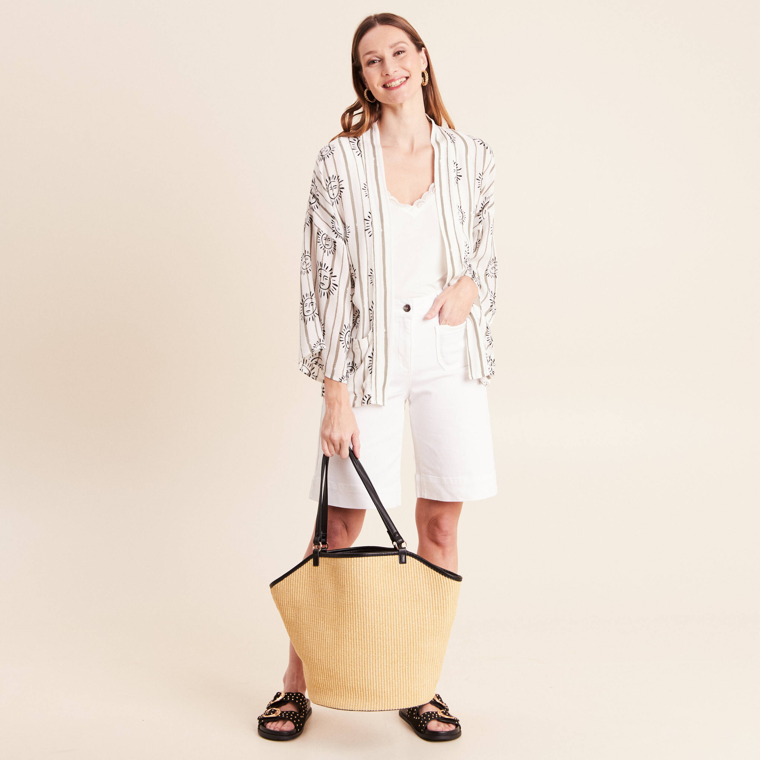 Kimono avec poches vert clair femme