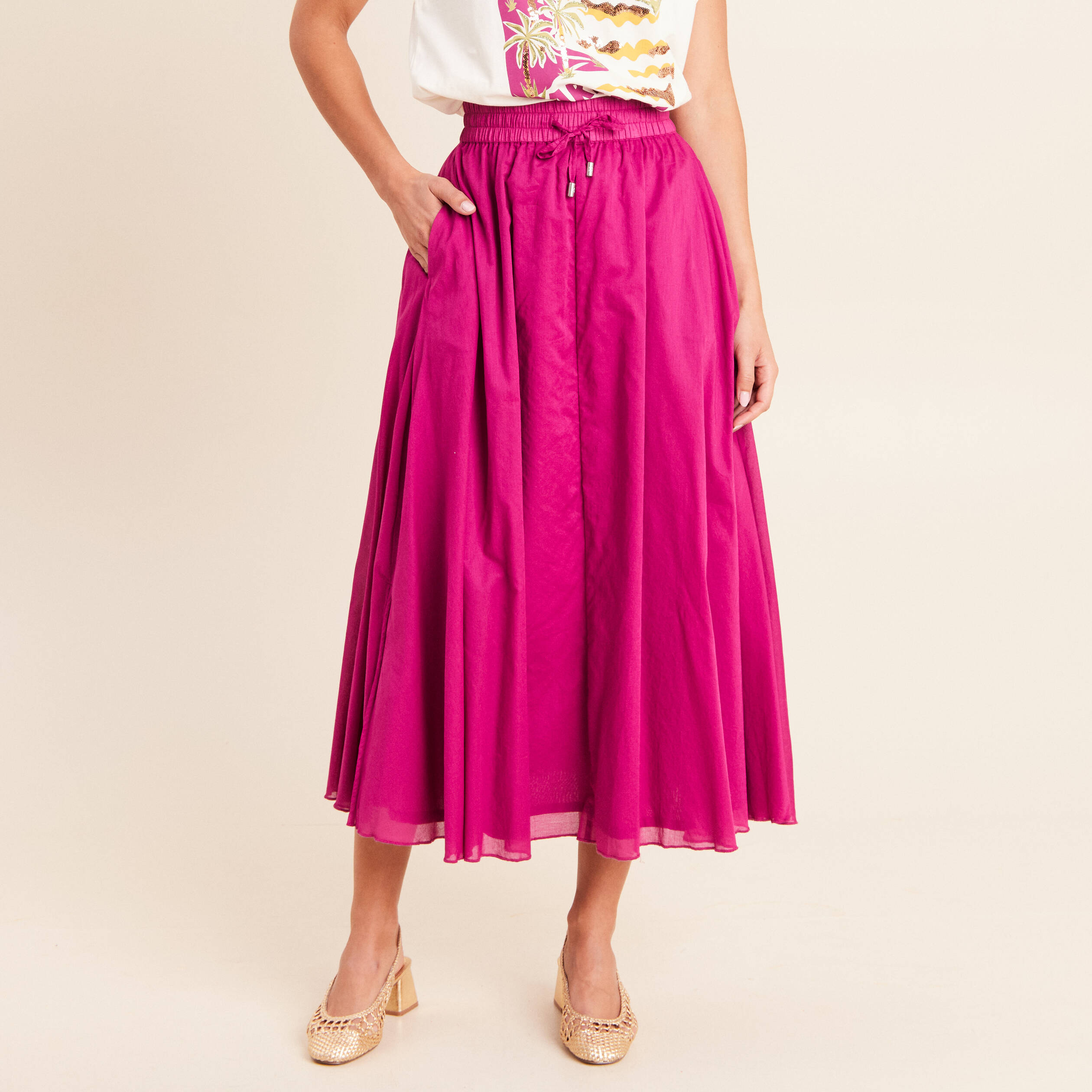 Jupon doubl&eacute; taille standard violet clair femme