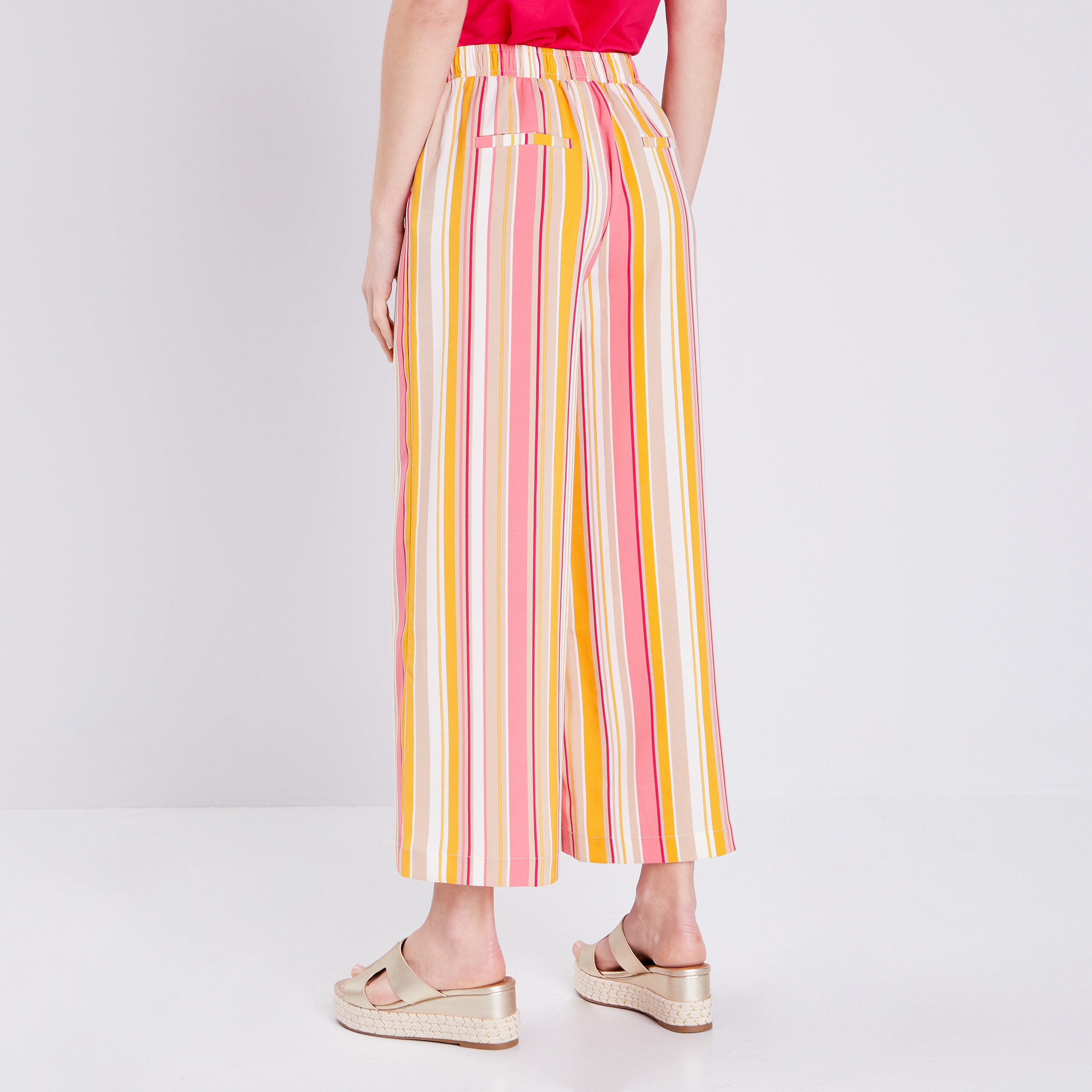 pantalon flou avec boutons multicolore femme Pantalon flou avec boutons multicolore femme