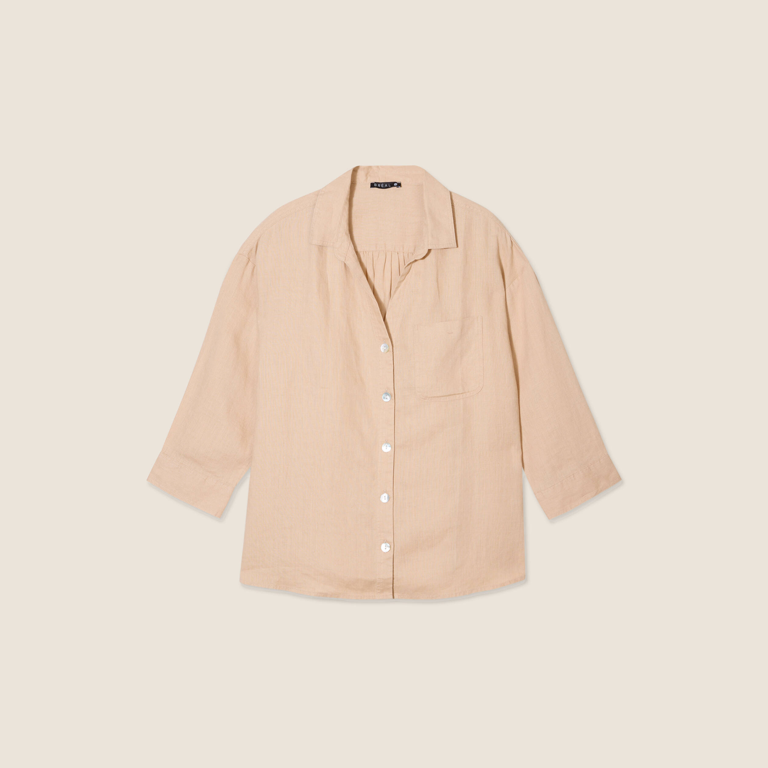 chemise manches 34 sable femme Chemise manches 3/4 sable femme
