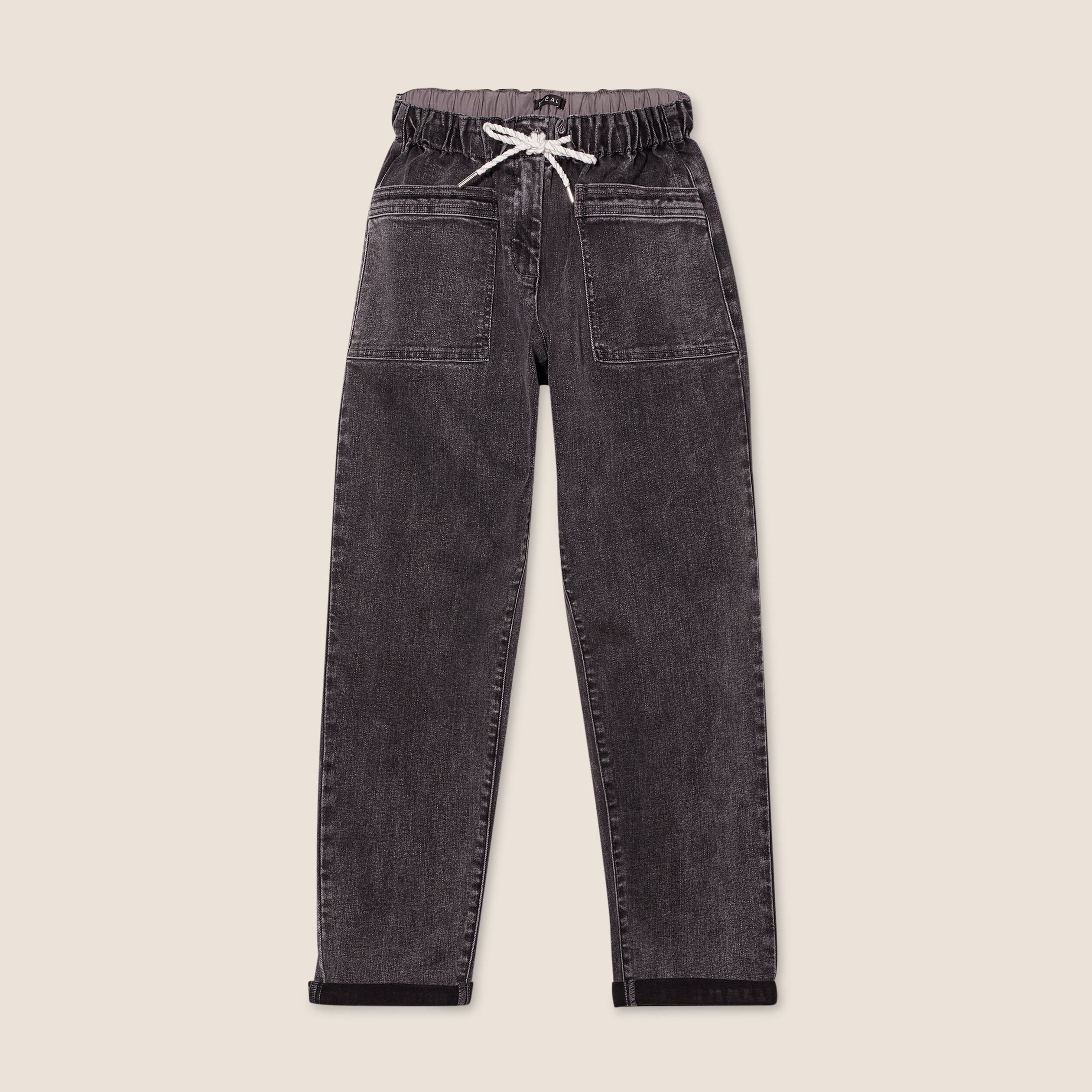 Jean coupe mom 7/8&egrave;me denim gris femme