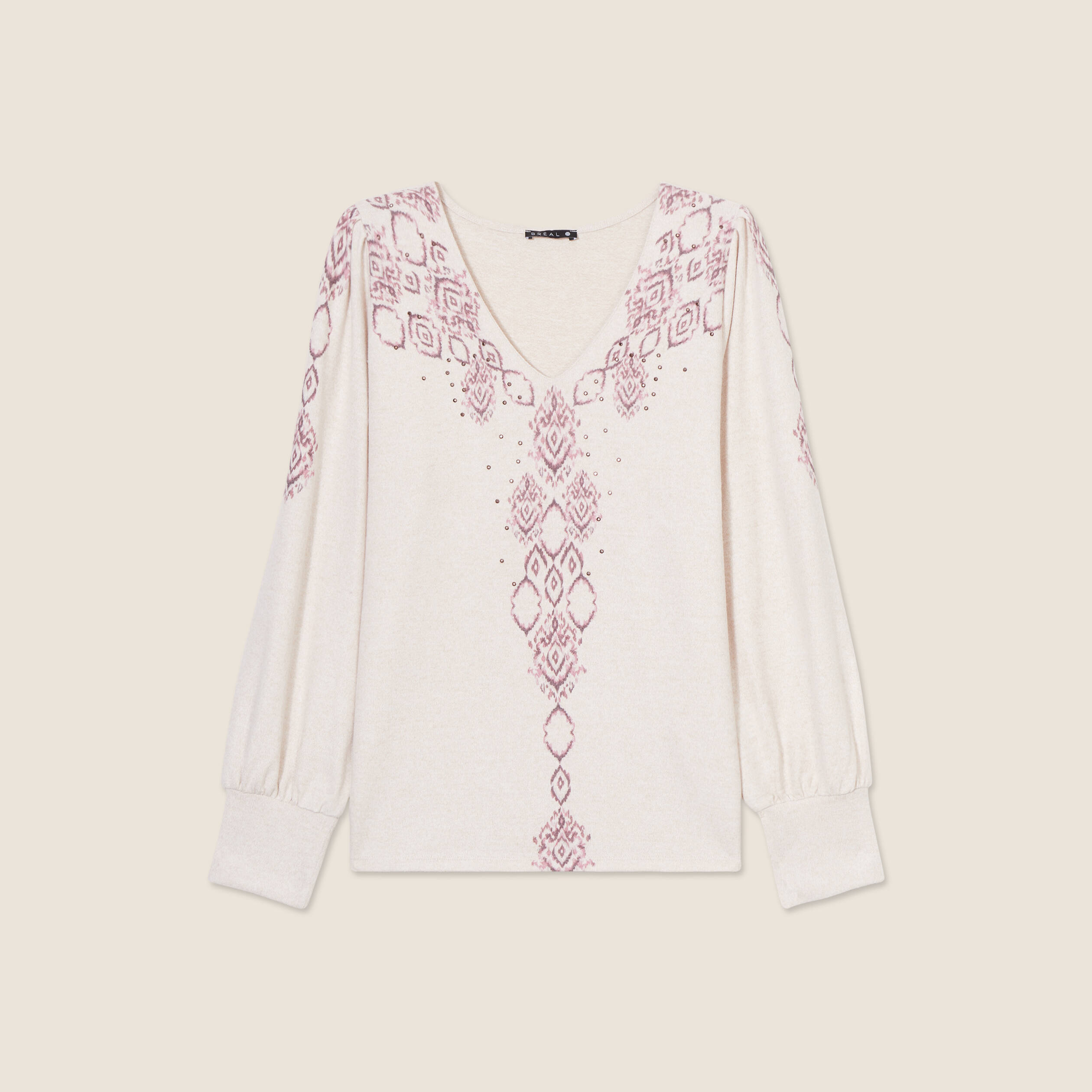 t shirt manches longues creme femme T-shirt manches longues creme femme