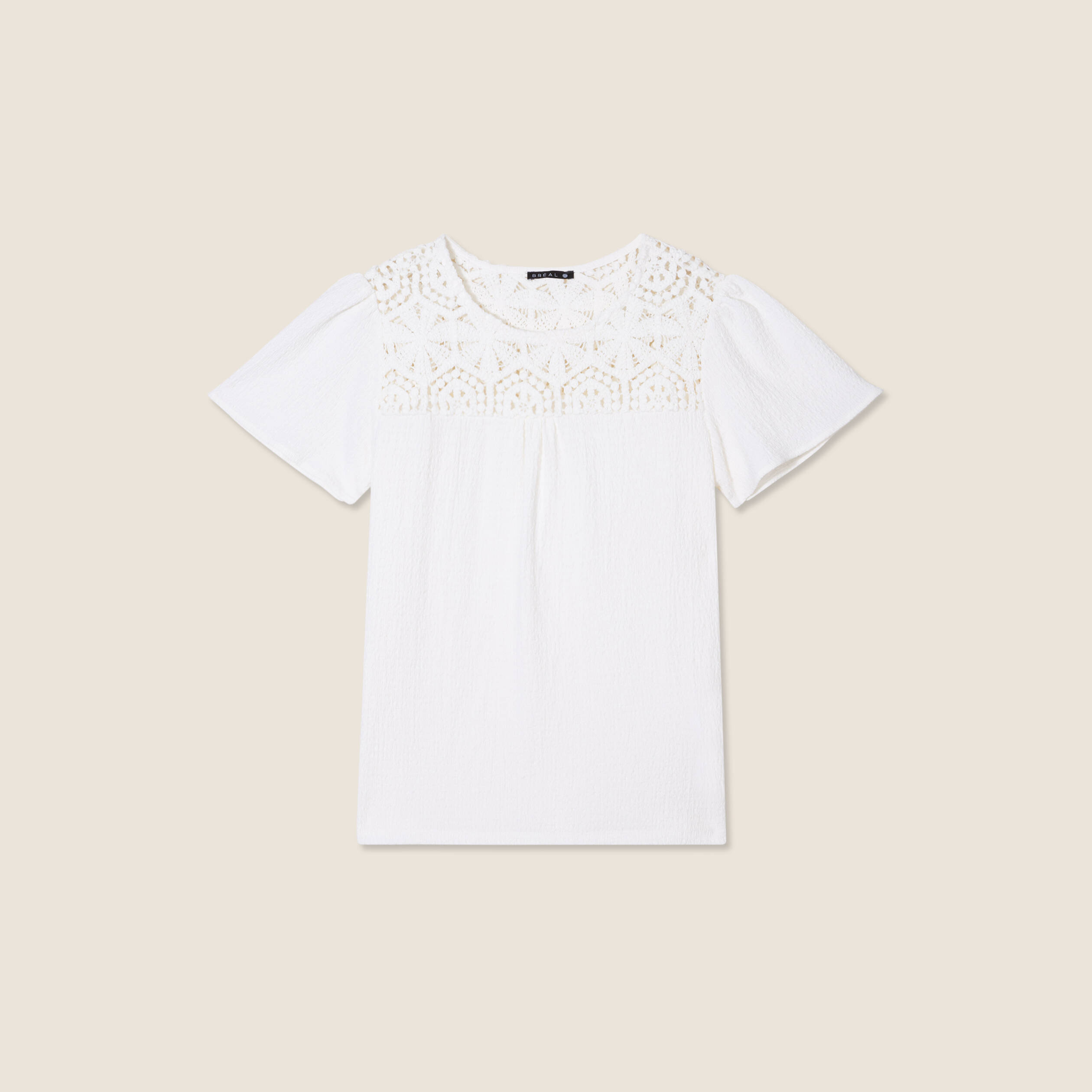 t shirt manches courtes ecru femme T-shirt manches courtes ecru femme
