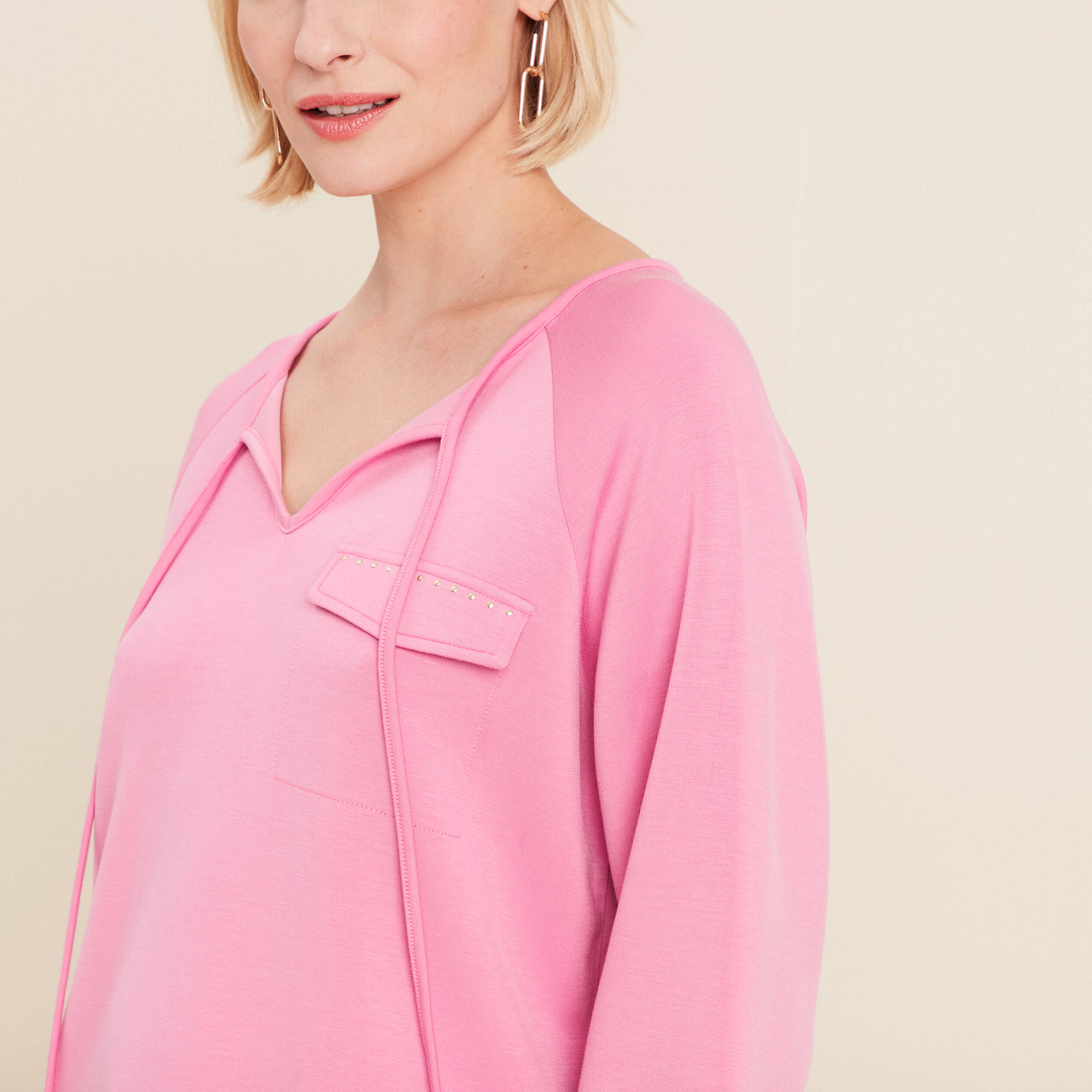 Sweat manches longues rose femme