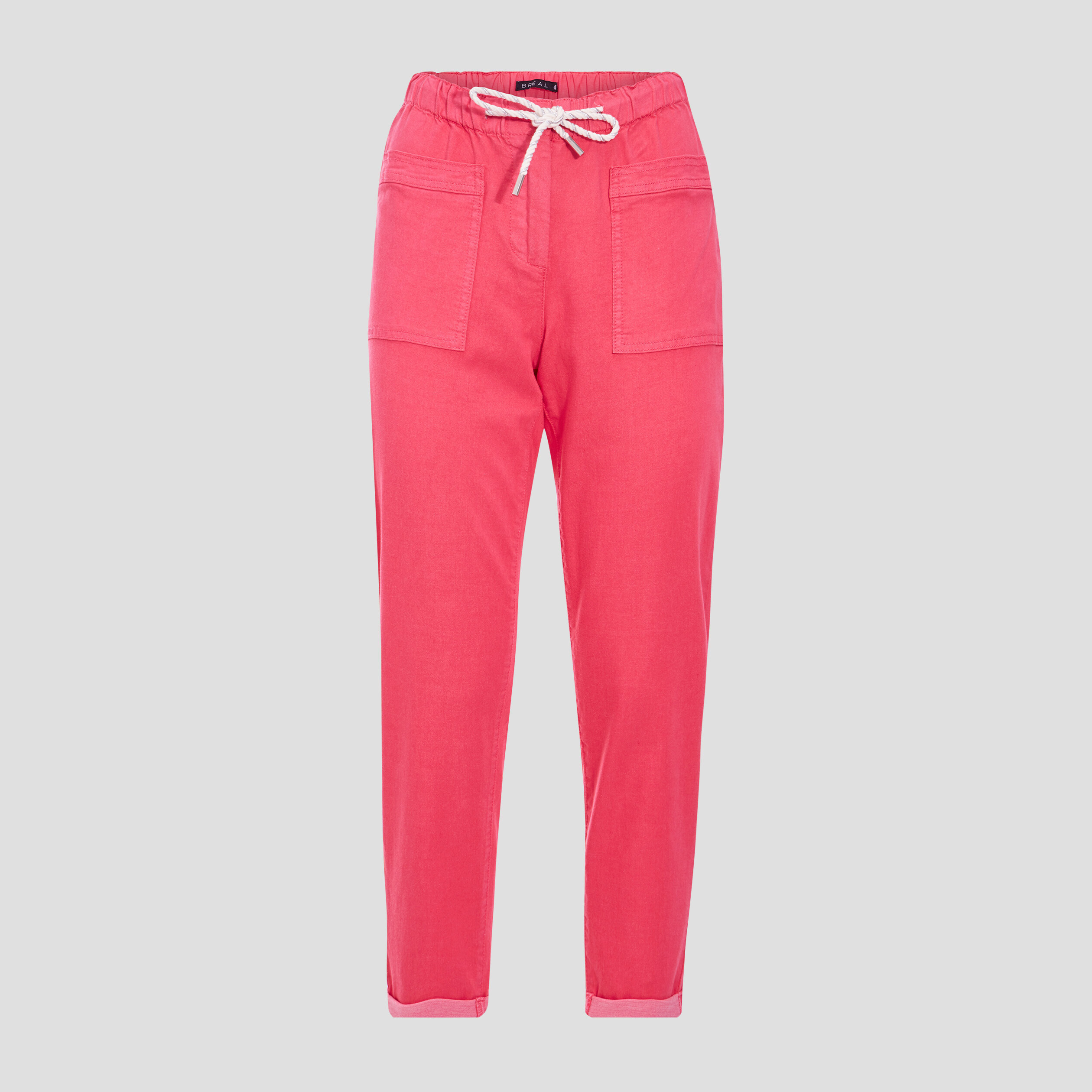 pantalon coupe droite a coulisse rose framboise femme Pantalon coupe droite à coulisse rose framboise femme