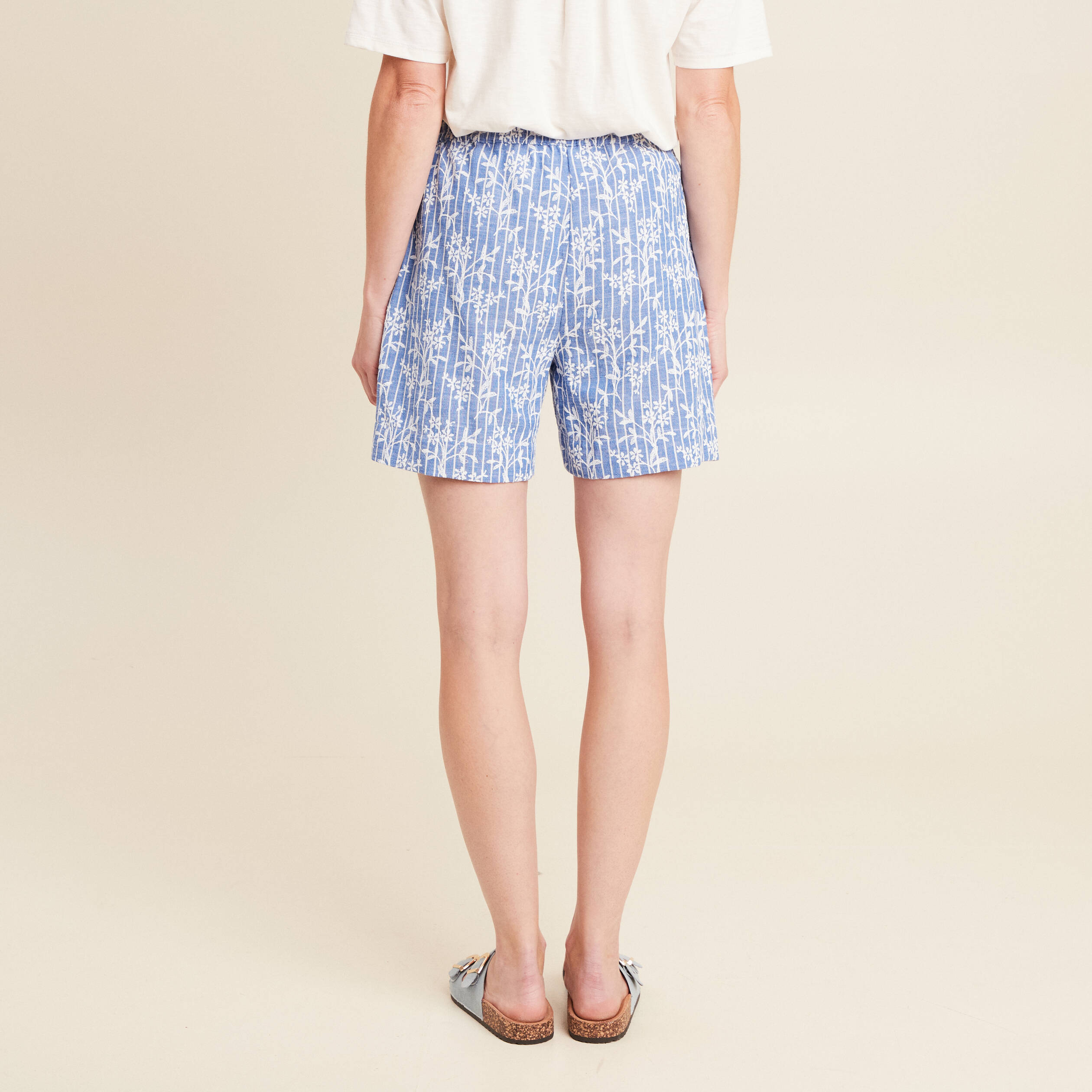 short large taille haute bleu clair femme Short large taille haute bleu clair femme
