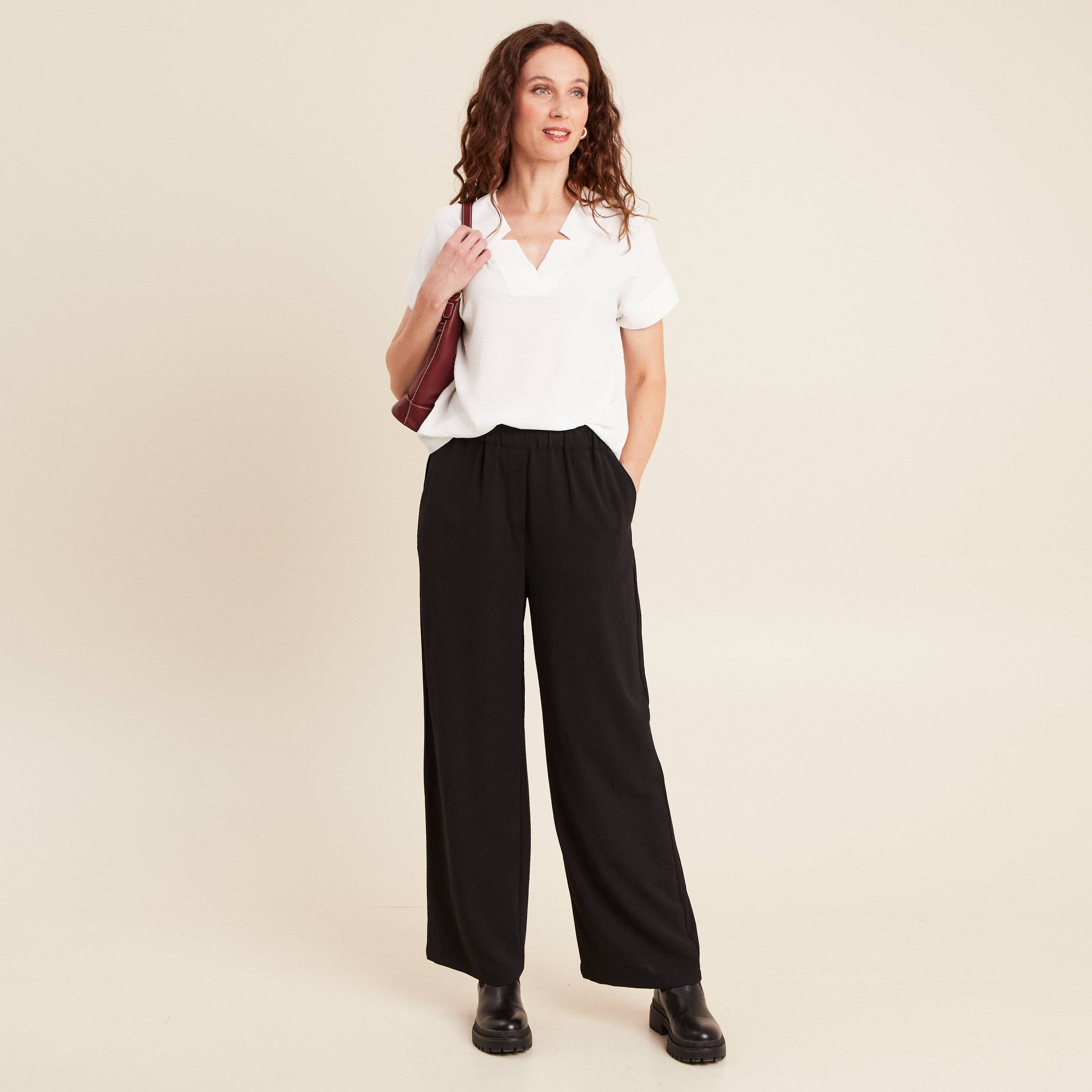 blouse fluide manches courtes ecru femme Blouse fluide manches courtes ecru femme