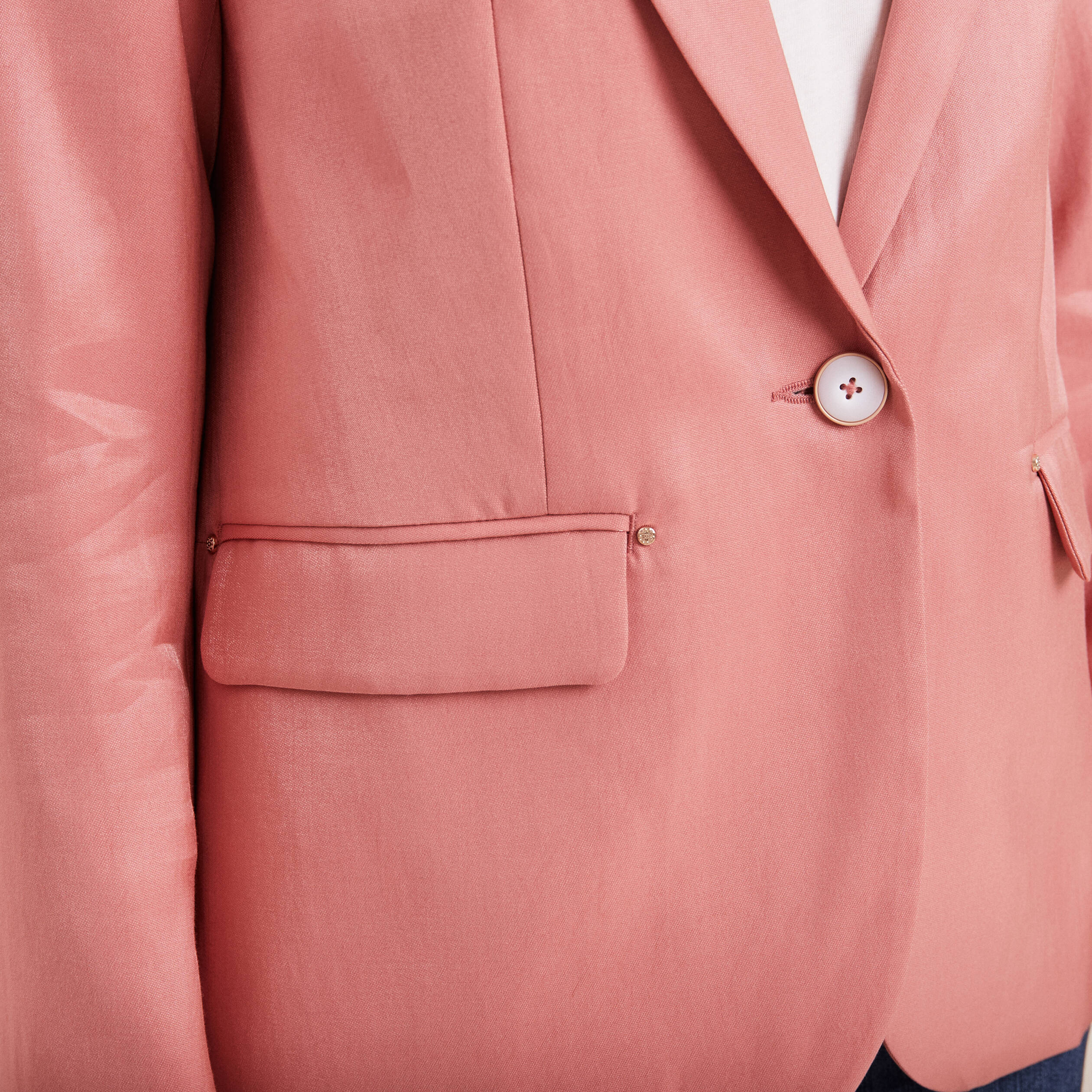veste tailleur irise terracotta femme Veste tailleur irisé terracotta femme