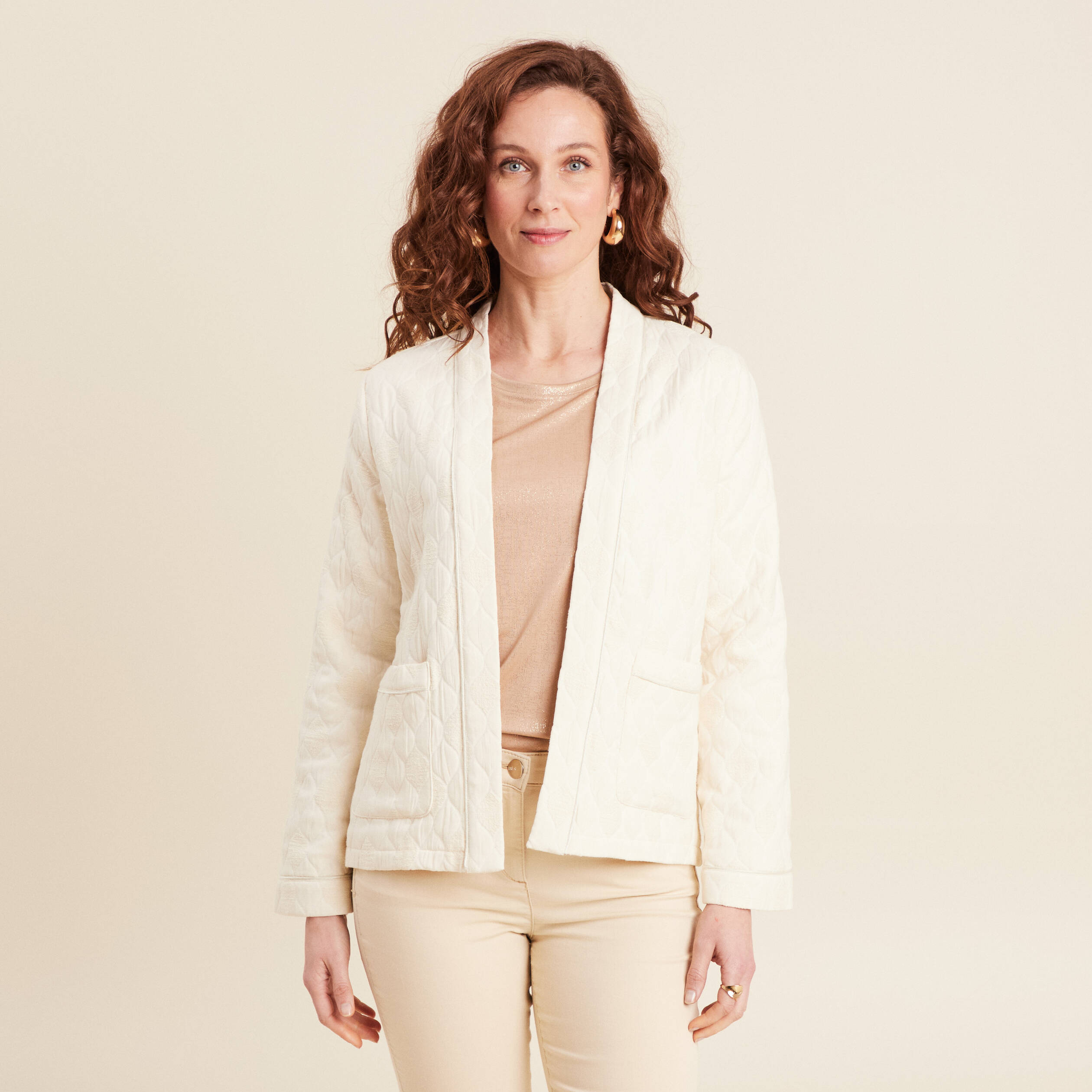 veste matelassee ecru femme Veste matelassée ecru femme