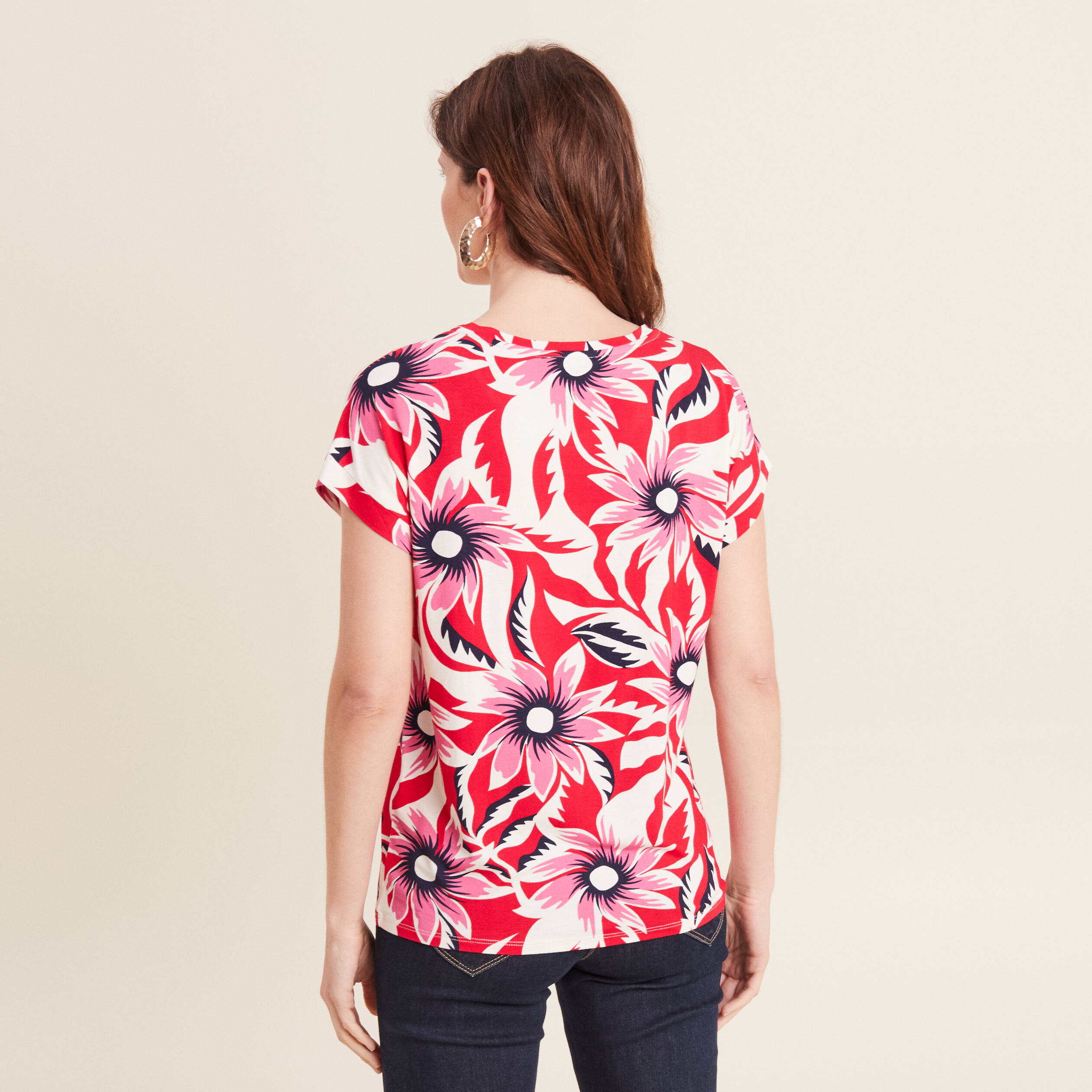 t shirt manches courtes rouge femme T-shirt manches courtes rouge femme