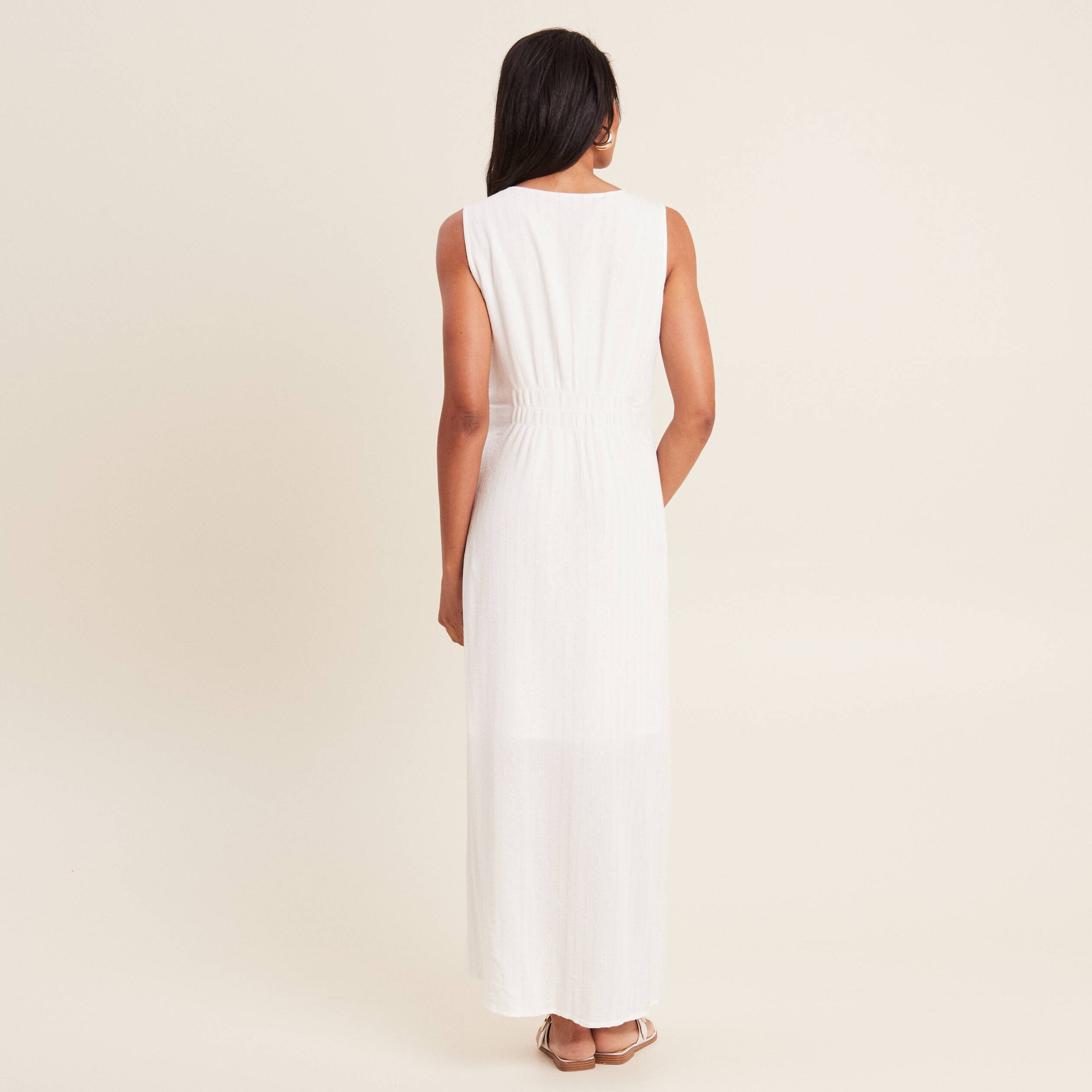 robe longue evasee ecru femme Robe longue évasée ecru femme