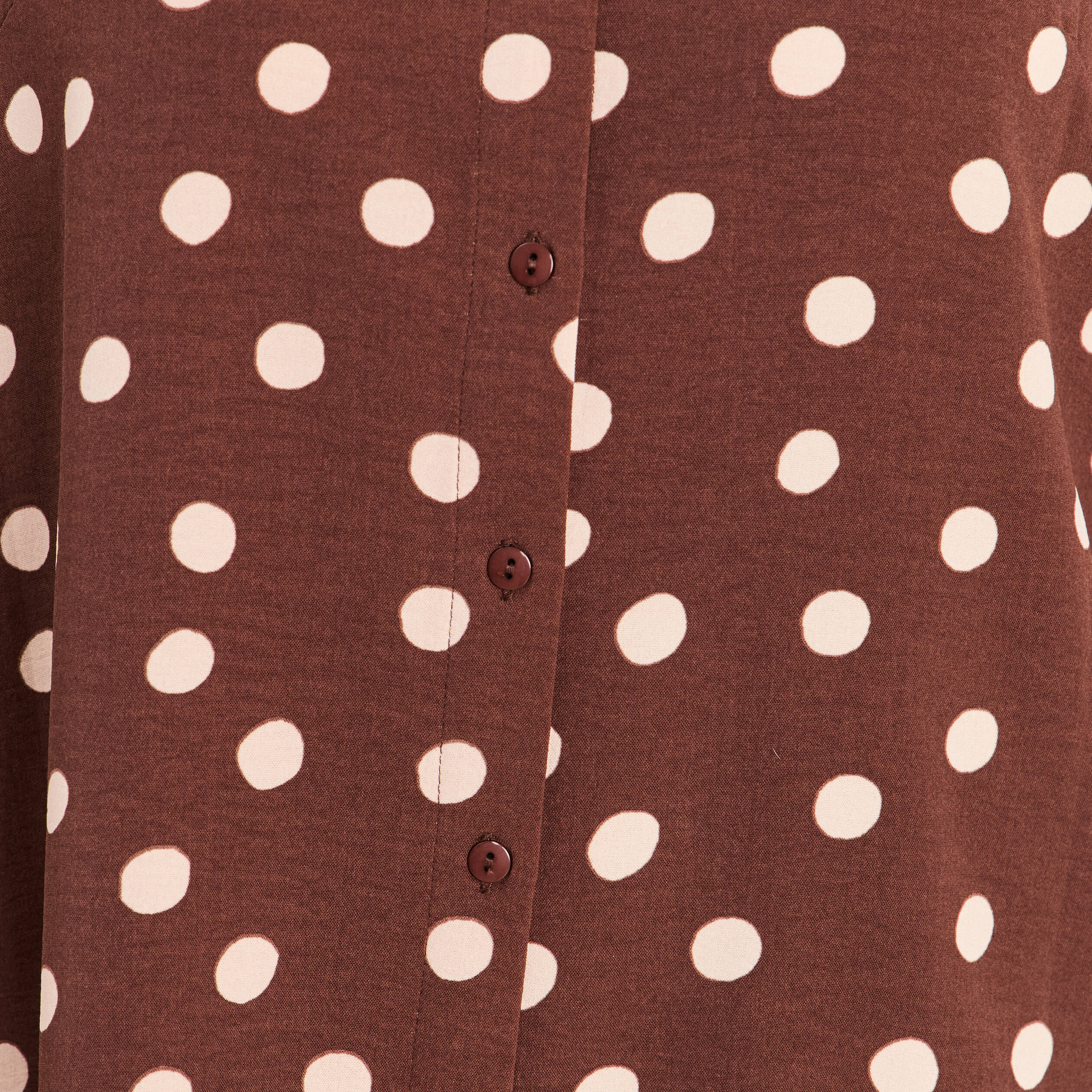 Chemise fluide manches longues marron femme