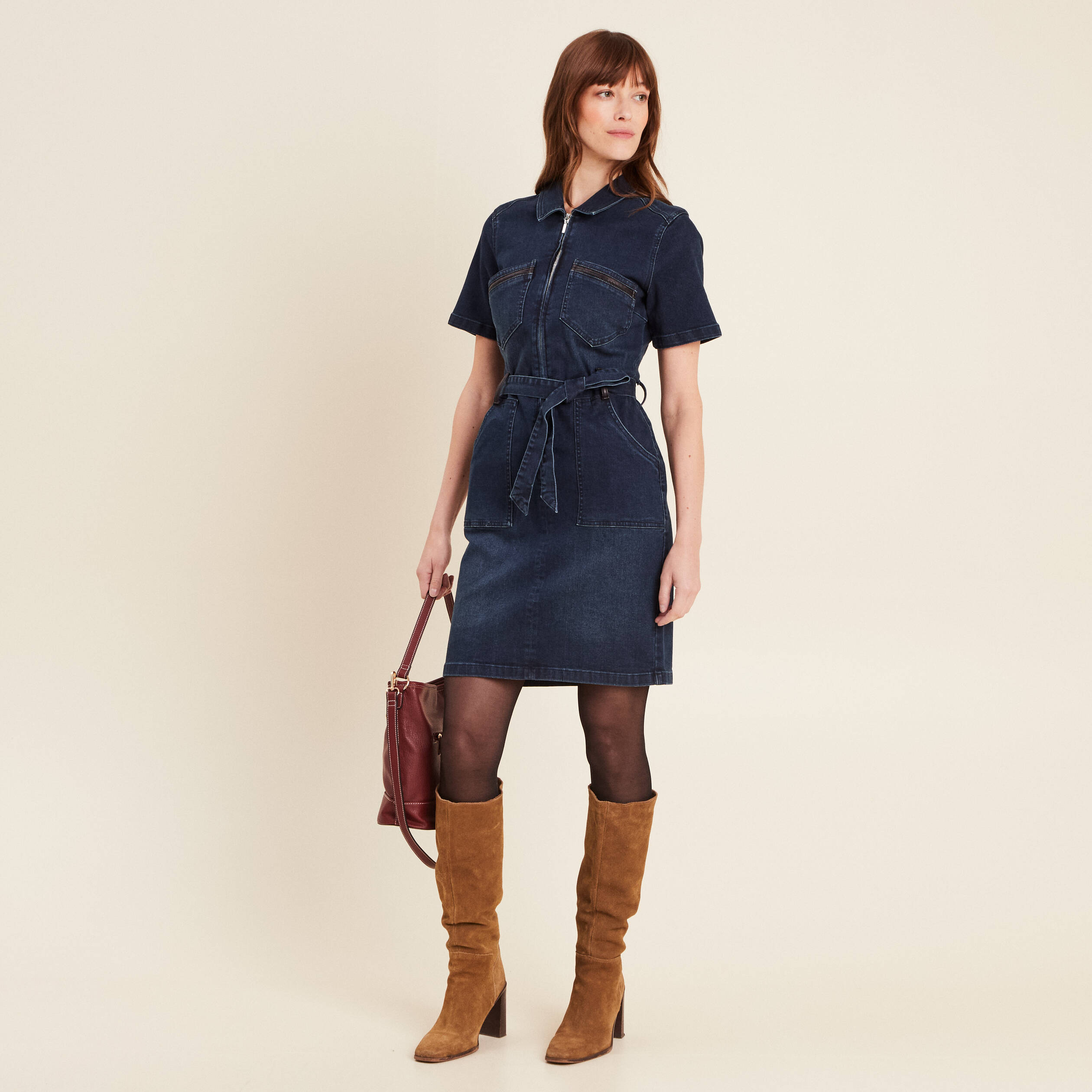 robe ajustee en jean denim brut femme Robe ajustée en jean denim brut femme