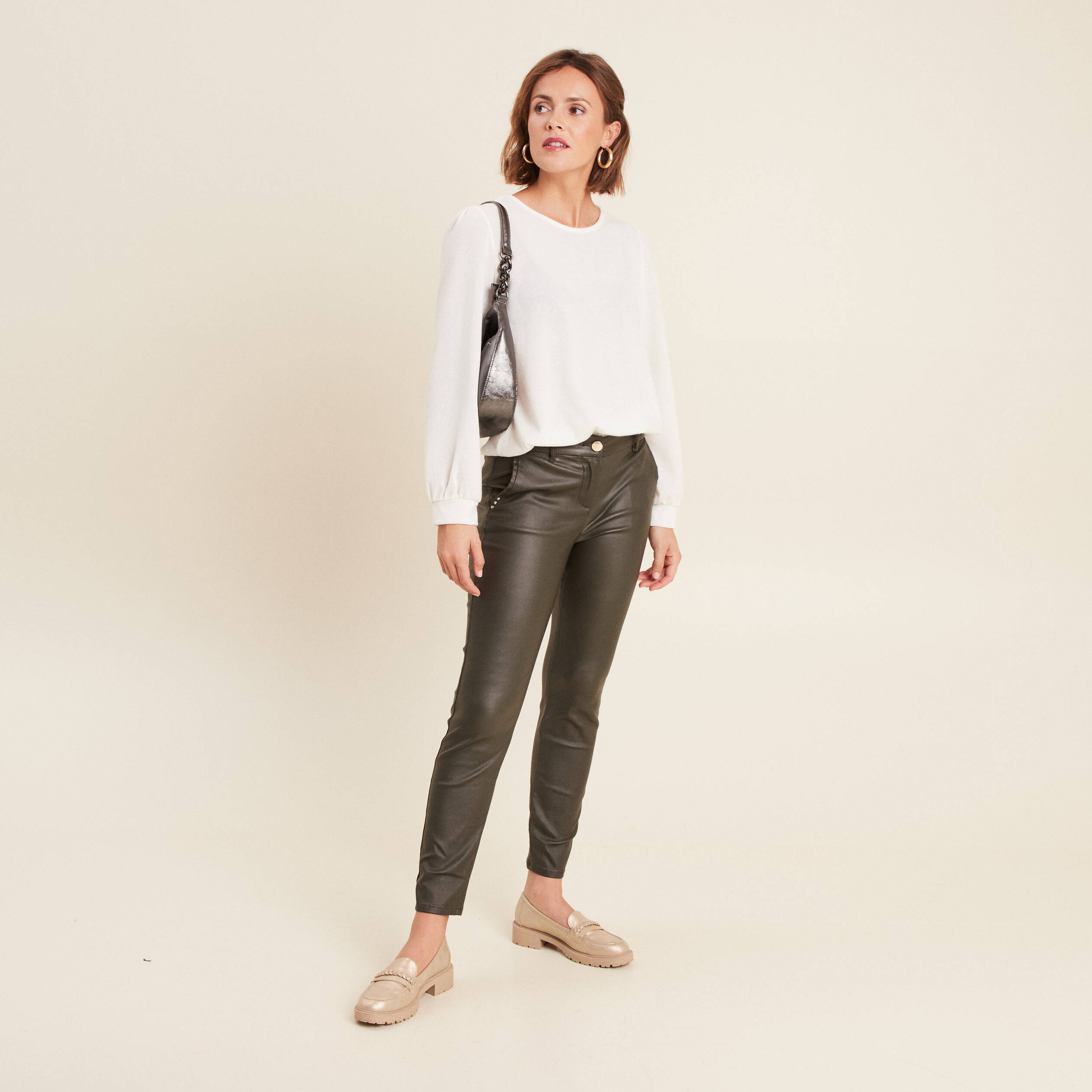 t shirt manches longues ecru femme T-shirt manches longues ecru femme