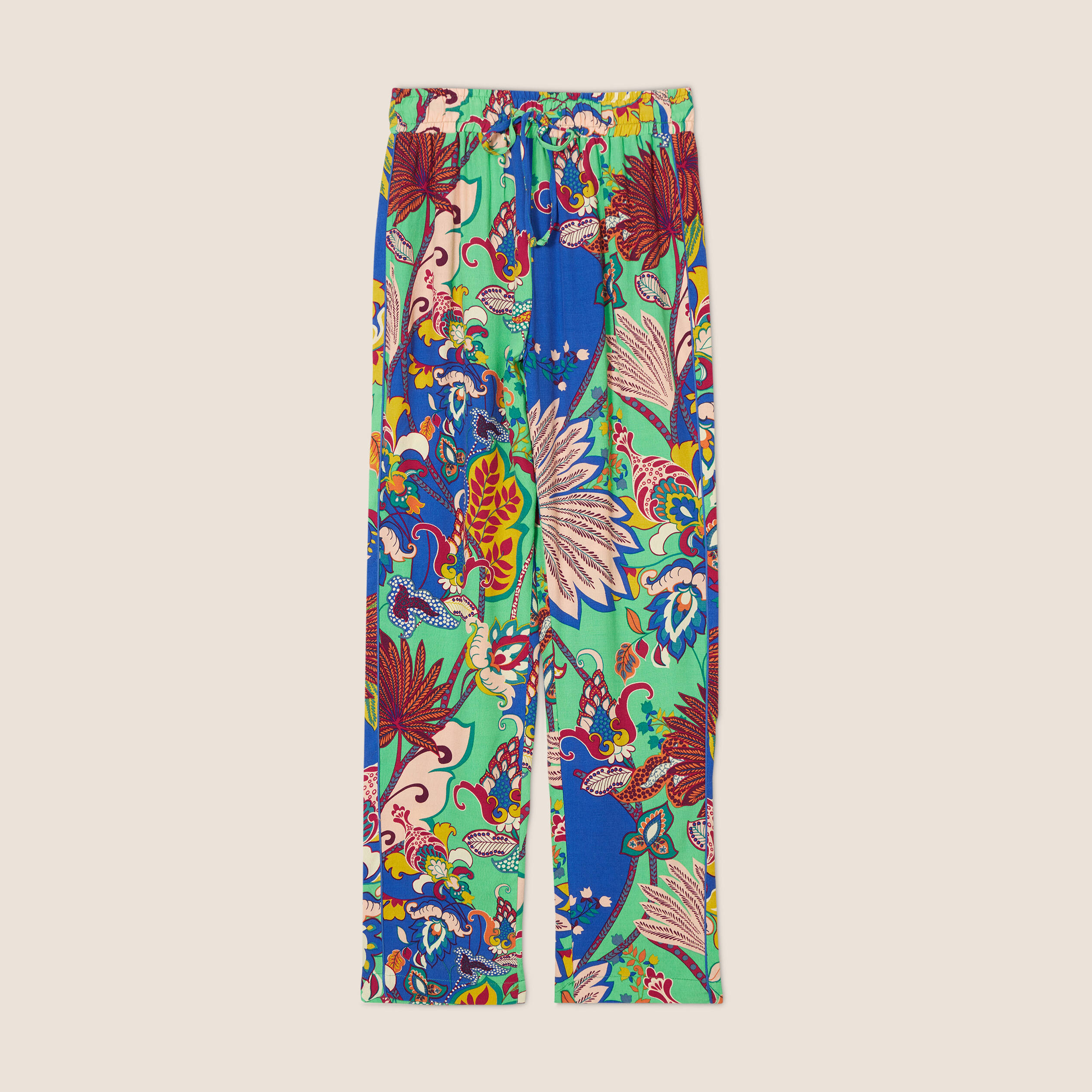 pantalon carotte fluide 78eme vert femme Pantalon carotte fluide 7/8ème vert femme