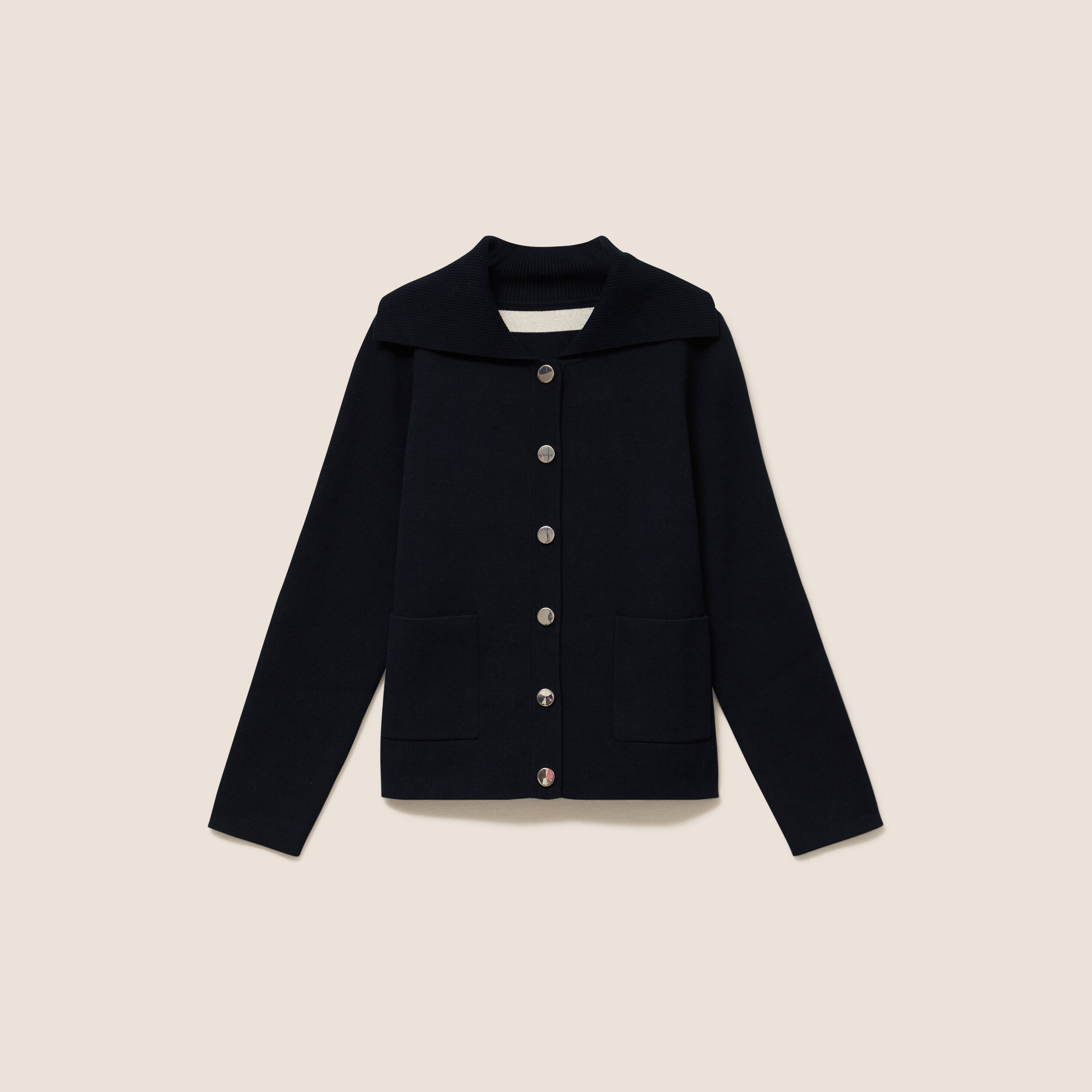 Veste r&eacute;versible en maille noir femme