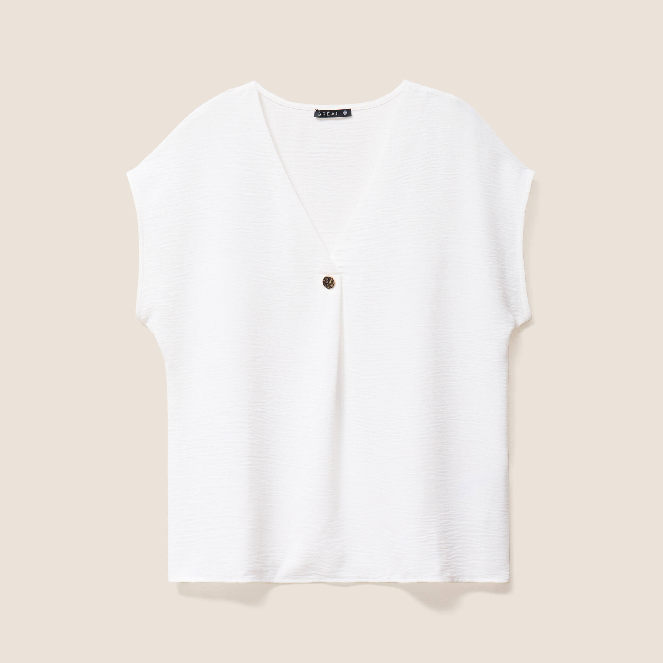 blouse manches courtes fluide ecru femme Blouse manches courtes fluide ecru femme