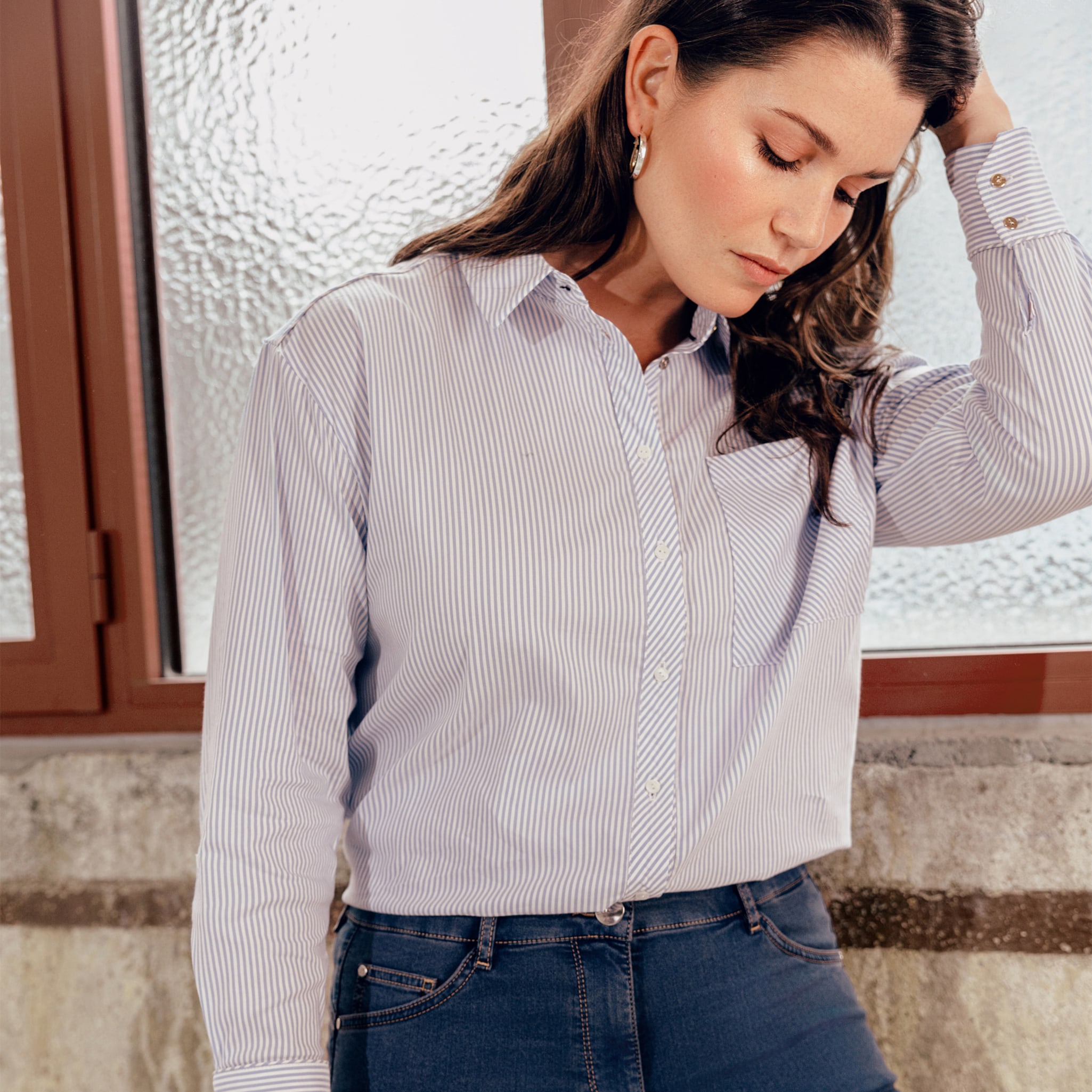 chemise manches longues bleu femme Chemise manches longues bleu femme