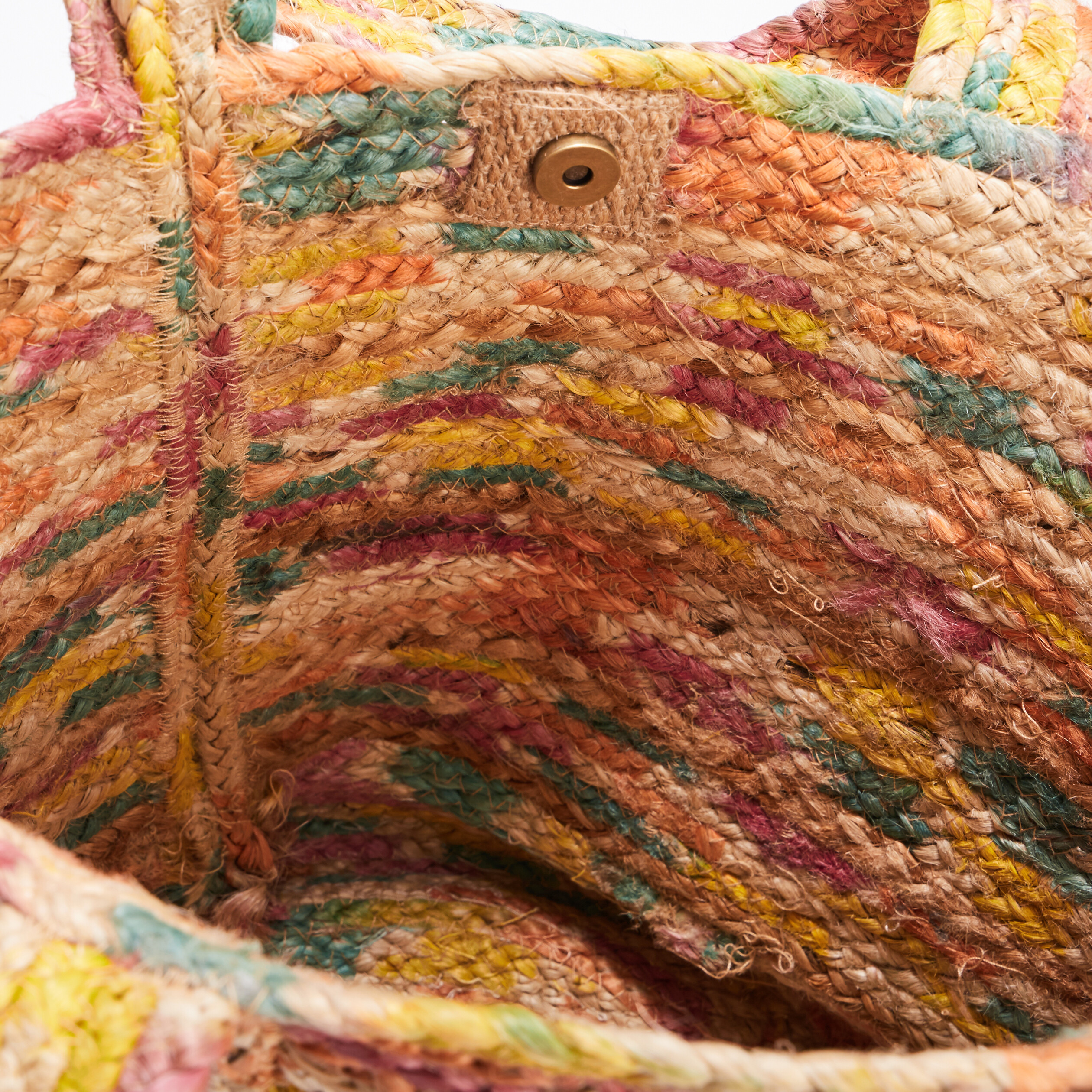Sac cabas en paille multicolore femme