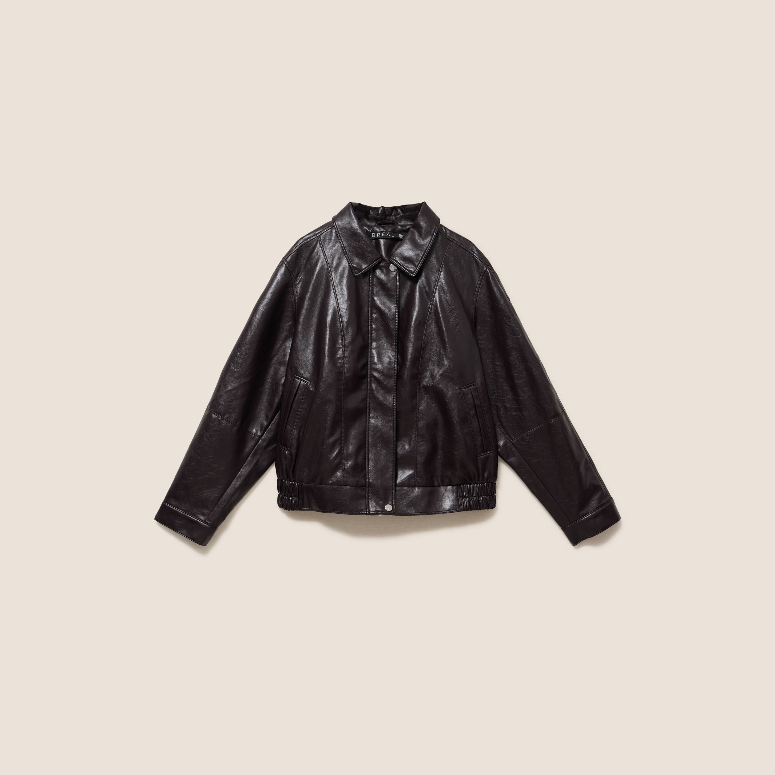 Blouson col montant marron femme