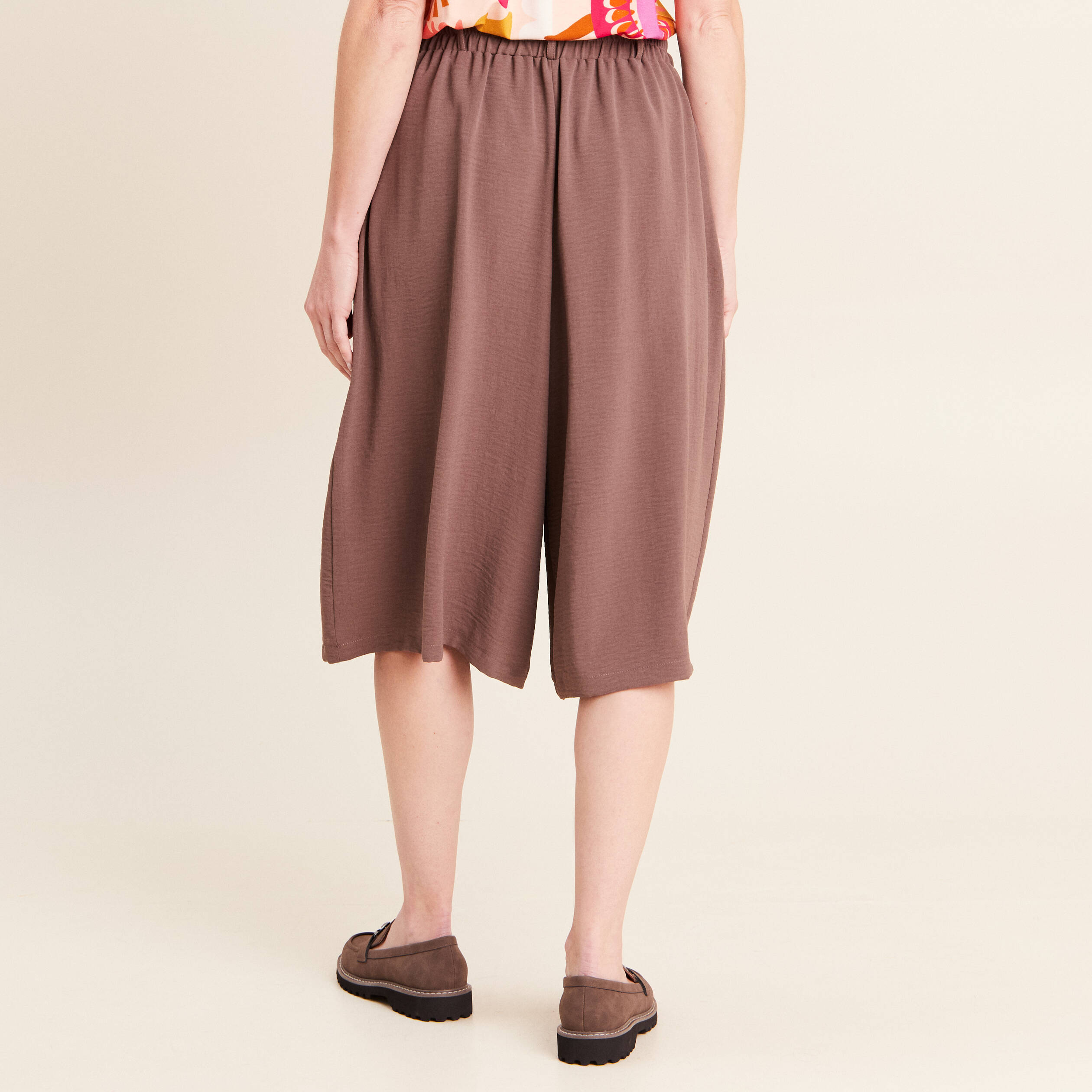 Jupe culotte marron femme