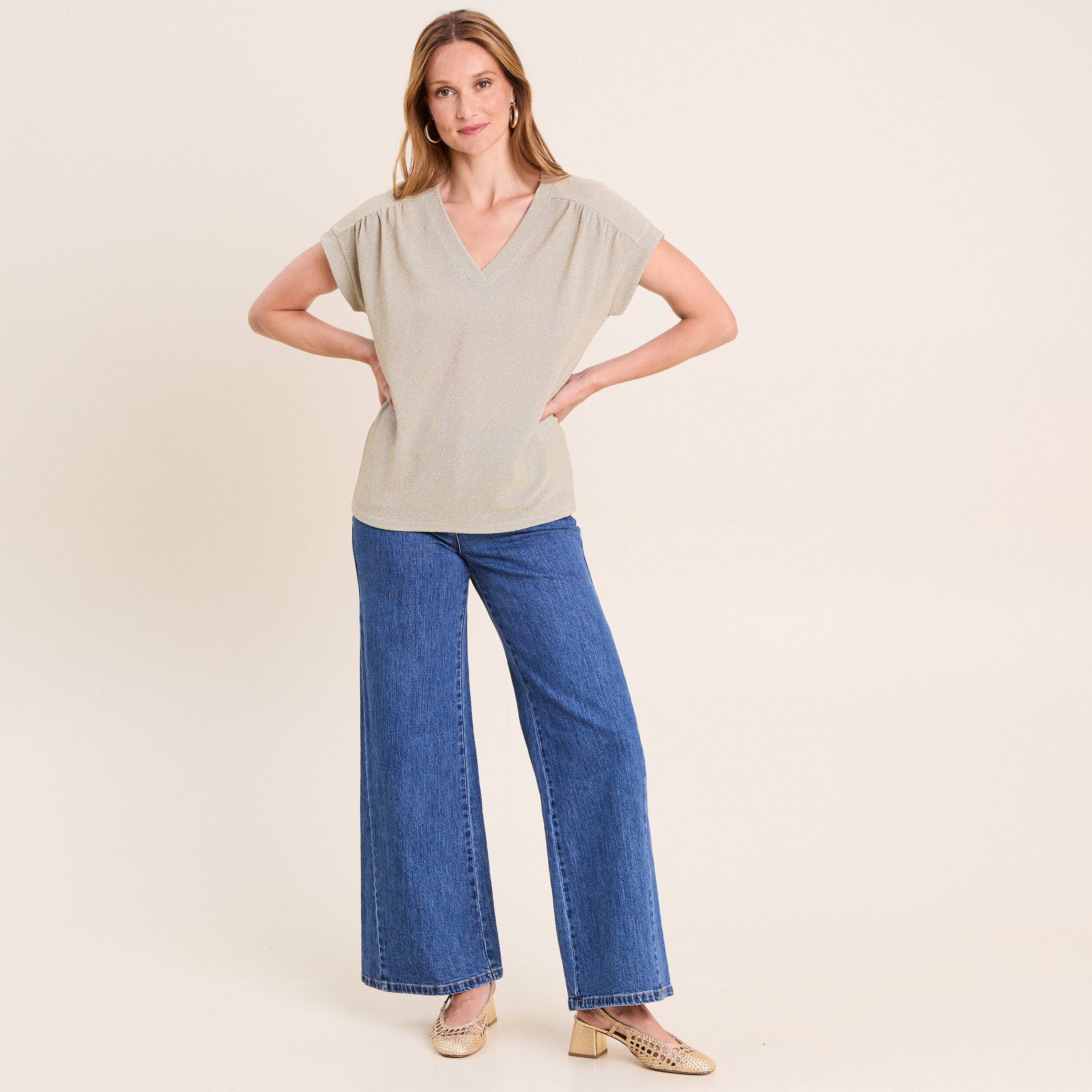 T-shirt manches courtes vert clair femme