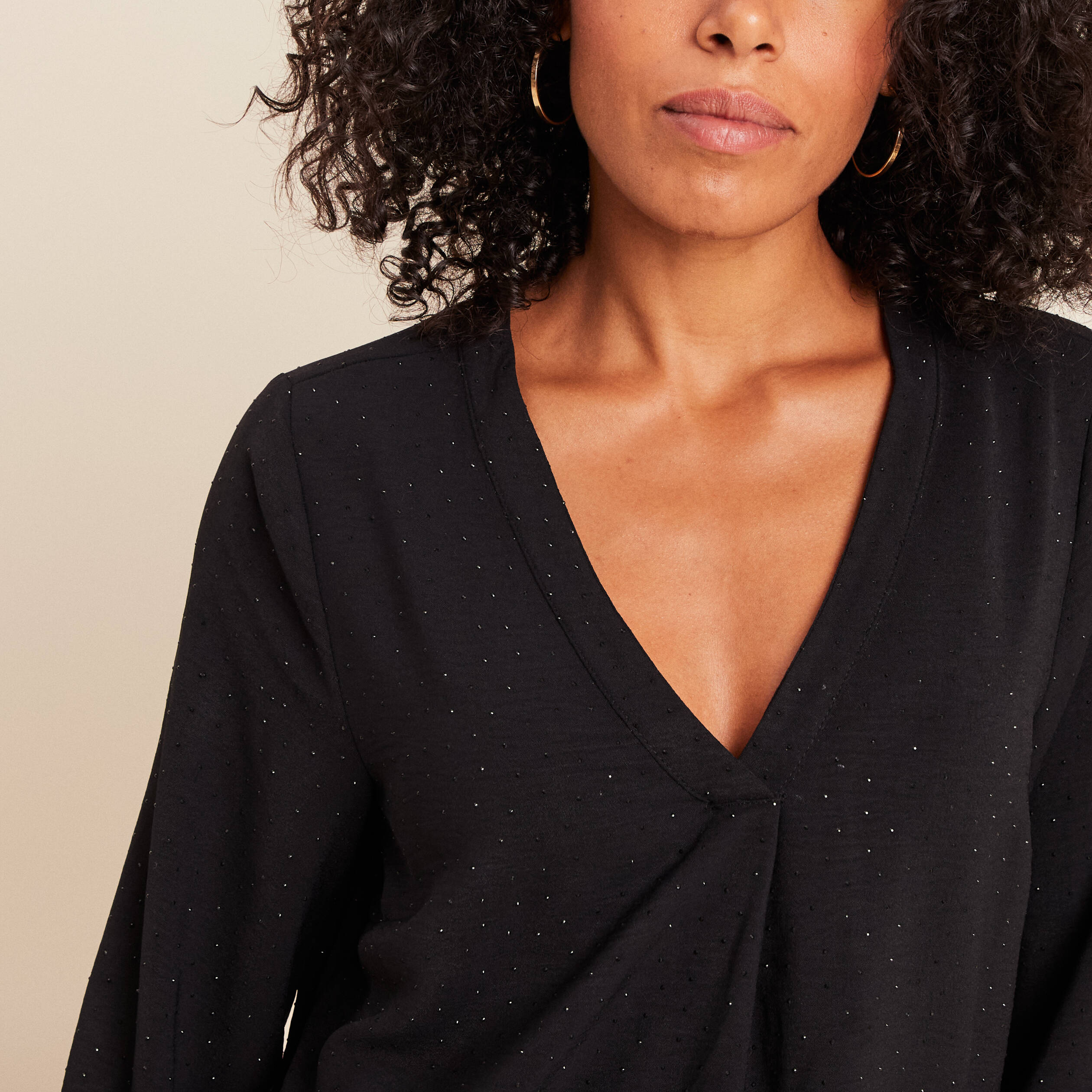 Sweat à Capuche Surdimensionné à Manches Longues Et Col En V Pour Femme