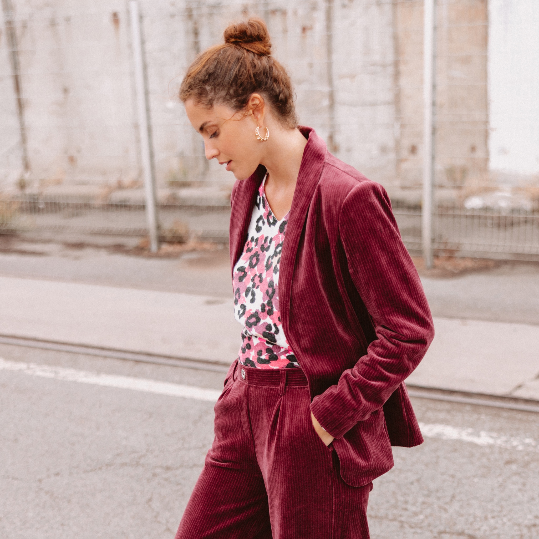 Blazer Femme Veste Velour Bordeaux Homme Veste Tailleur Velours