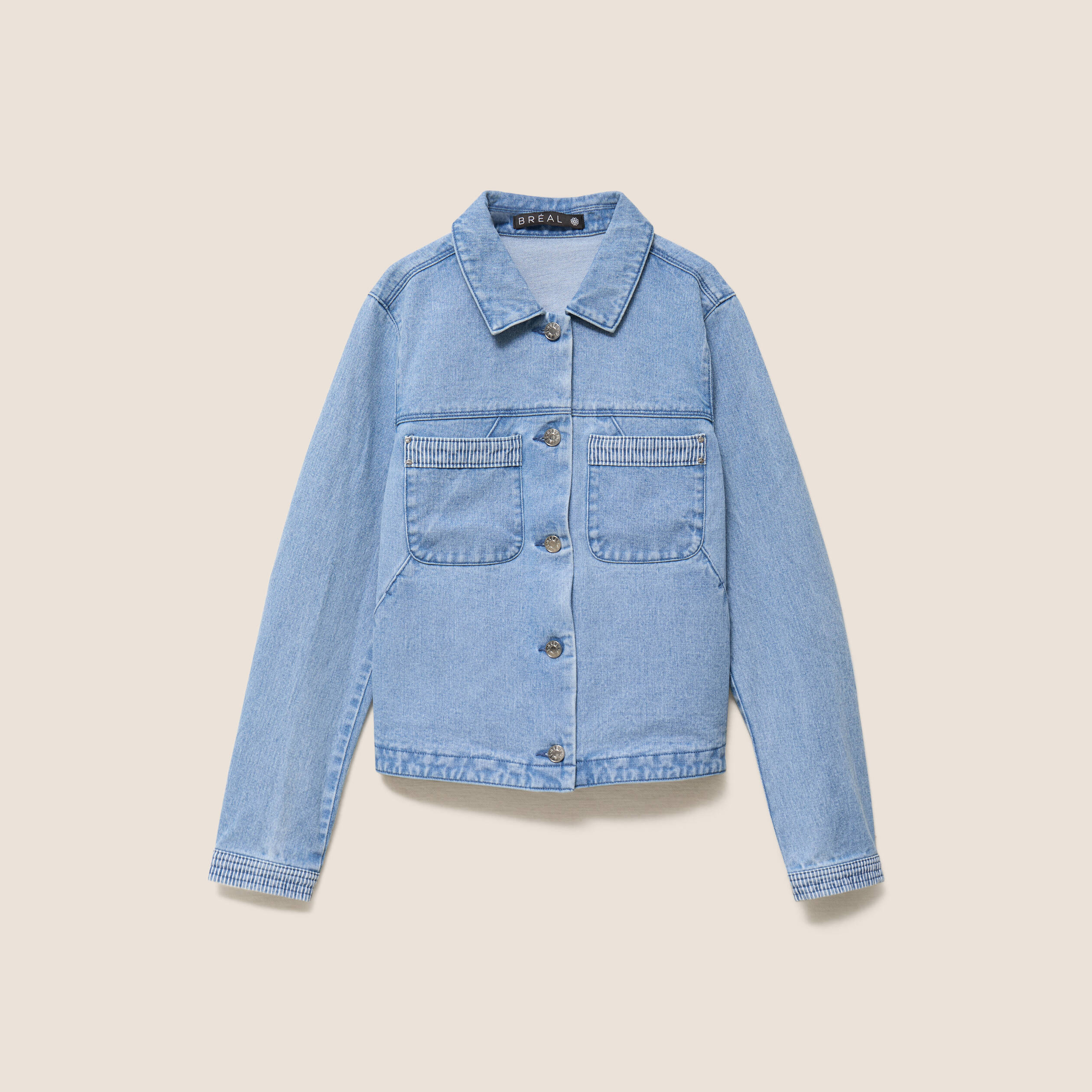 Veste manches longues en jean denim baby bleu femme