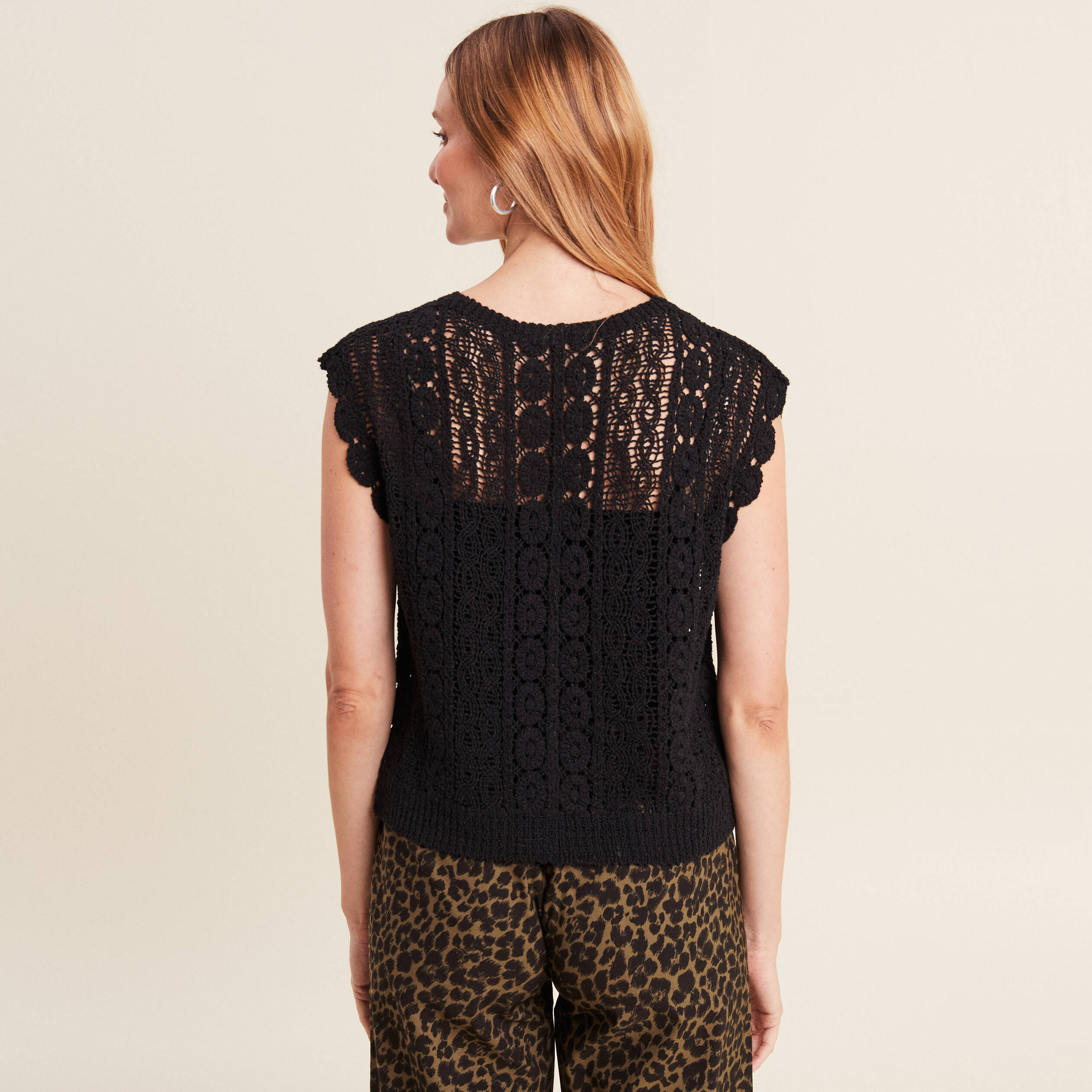 debardeur macrame noir femme Débardeur macramé noir femme