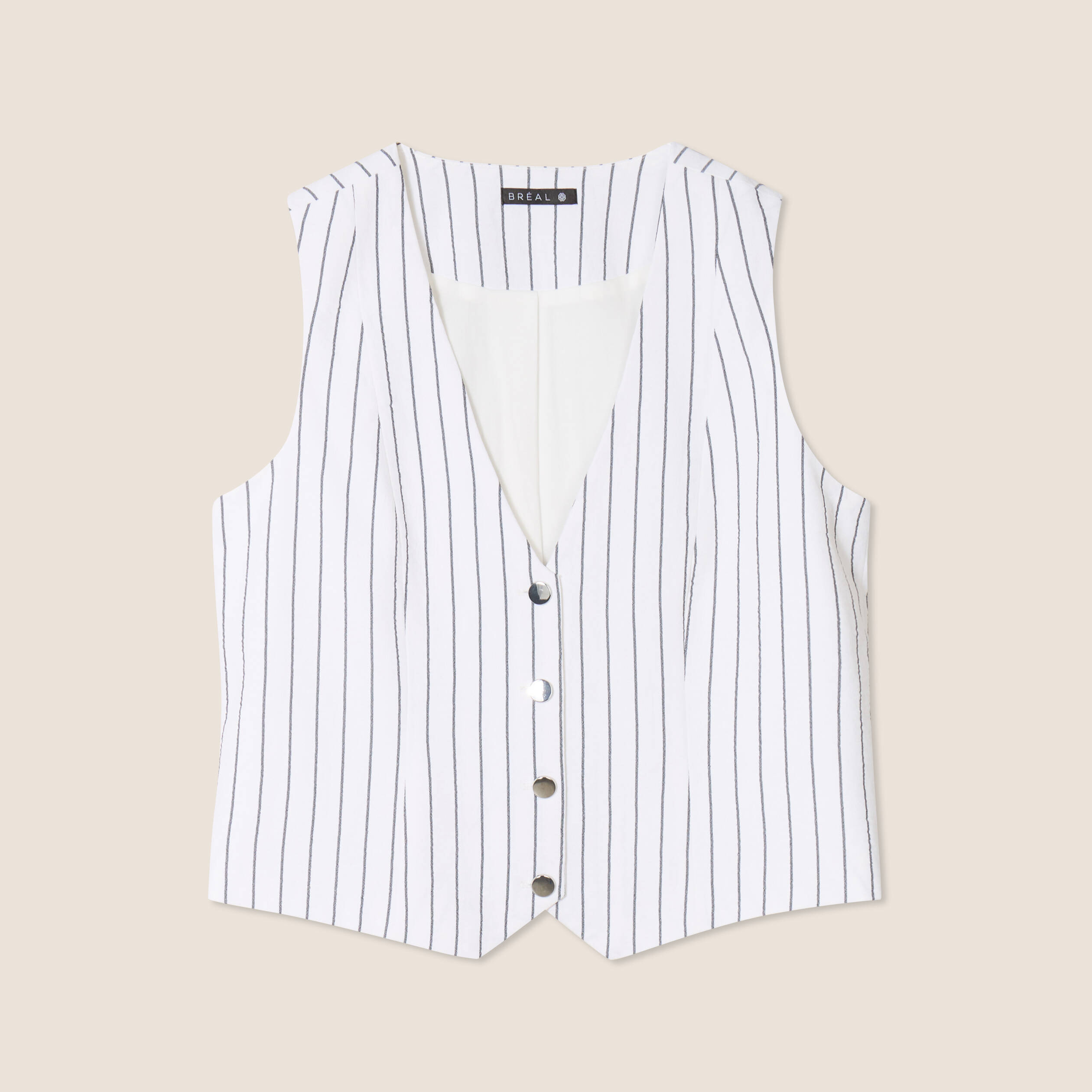 Gilet barman ajusté sans manches gris foncé femme