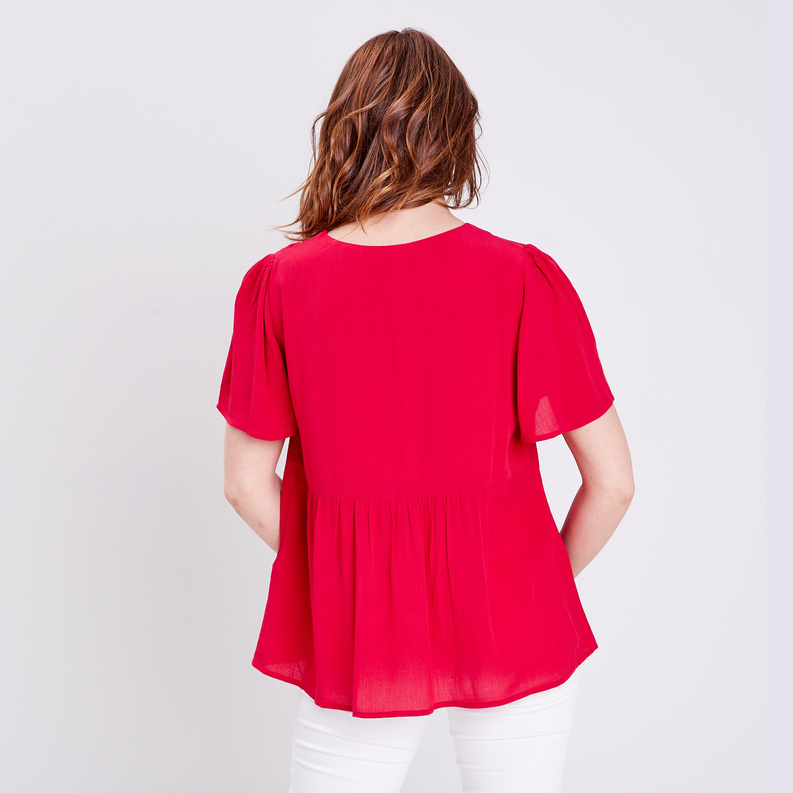 blouse manches courtes rose framboise femme Blouse manches courtes rose framboise femme