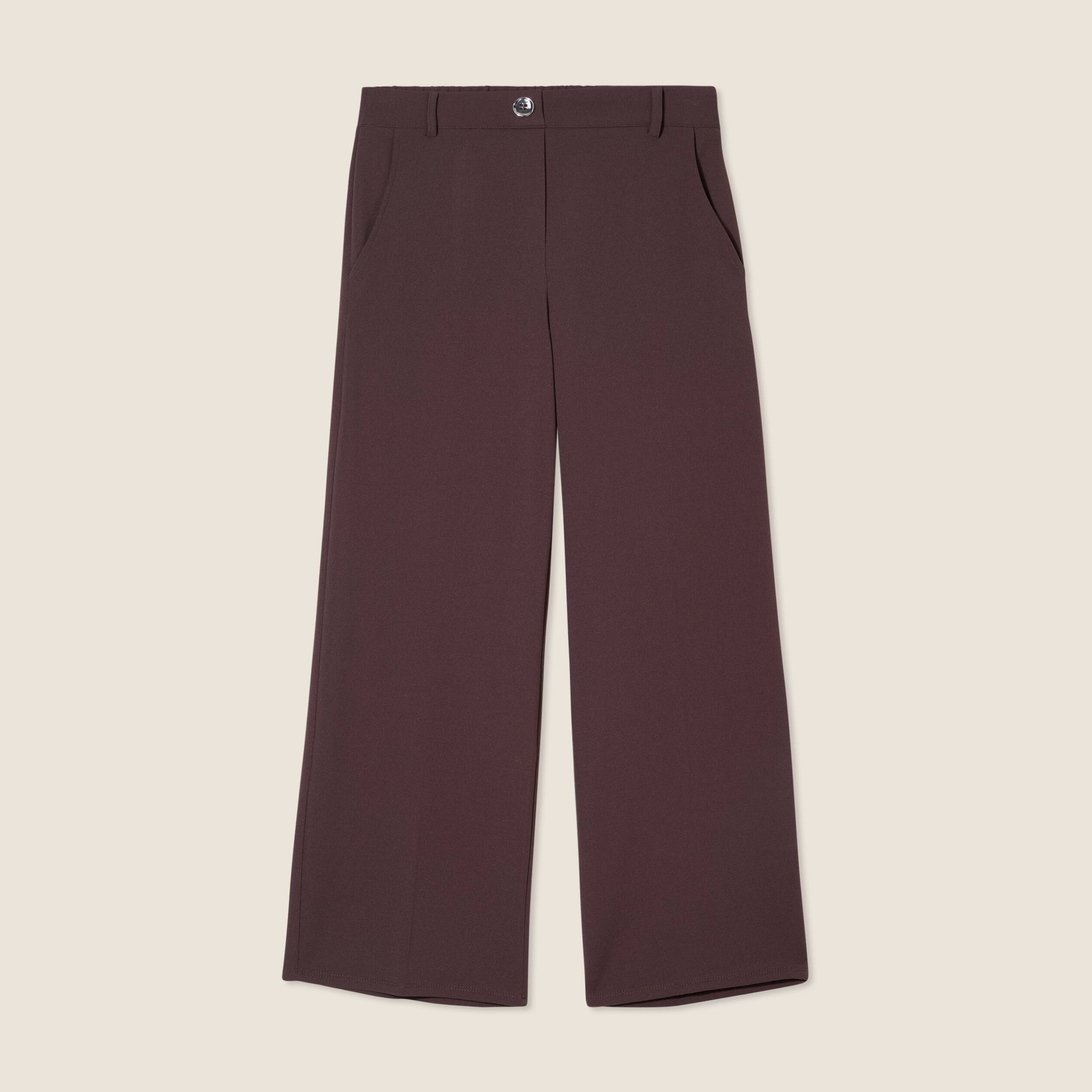 pantalon large pinces marron femme Pantalon large pinces marron femme