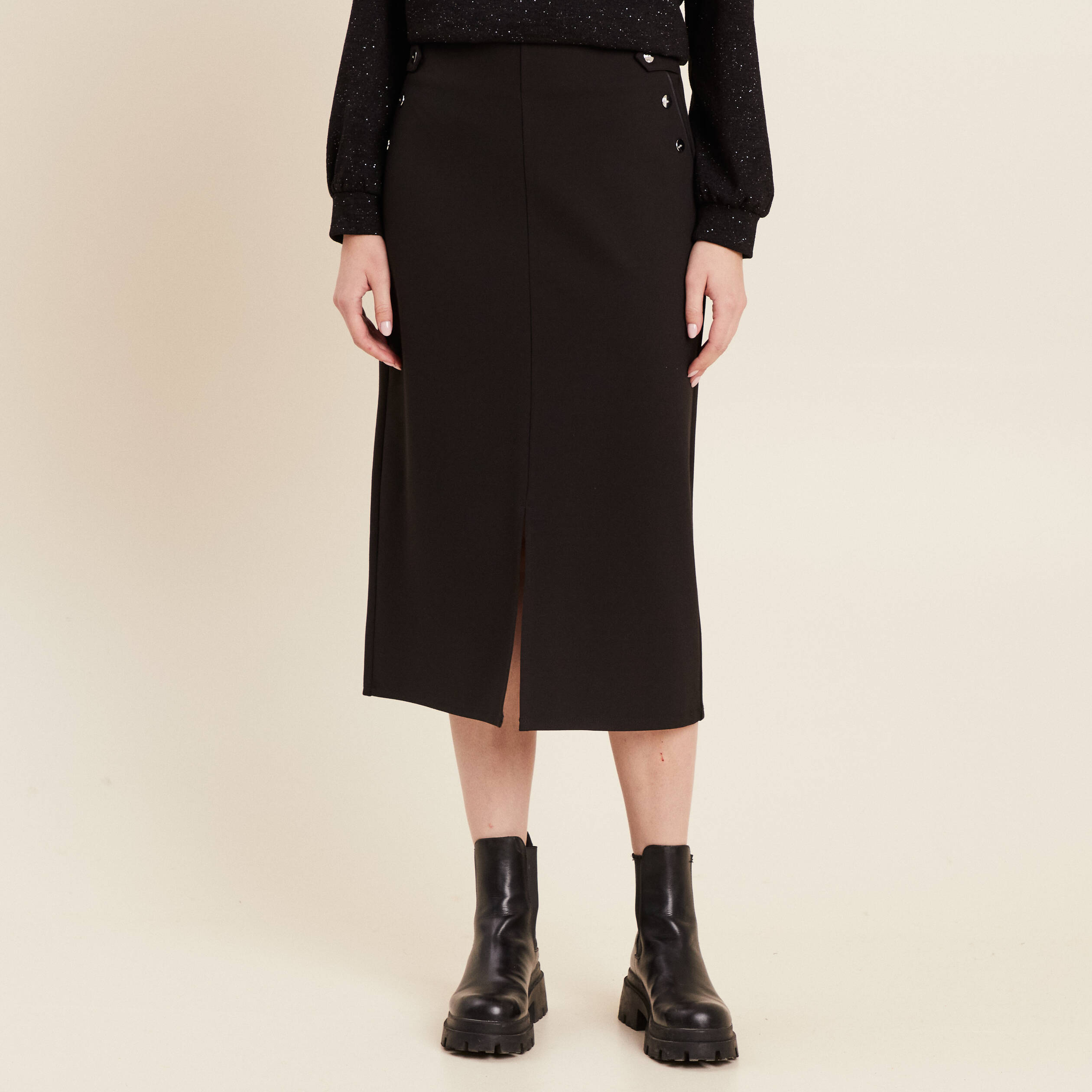 jupe midi crayon noir femme Jupe midi crayon noir femme