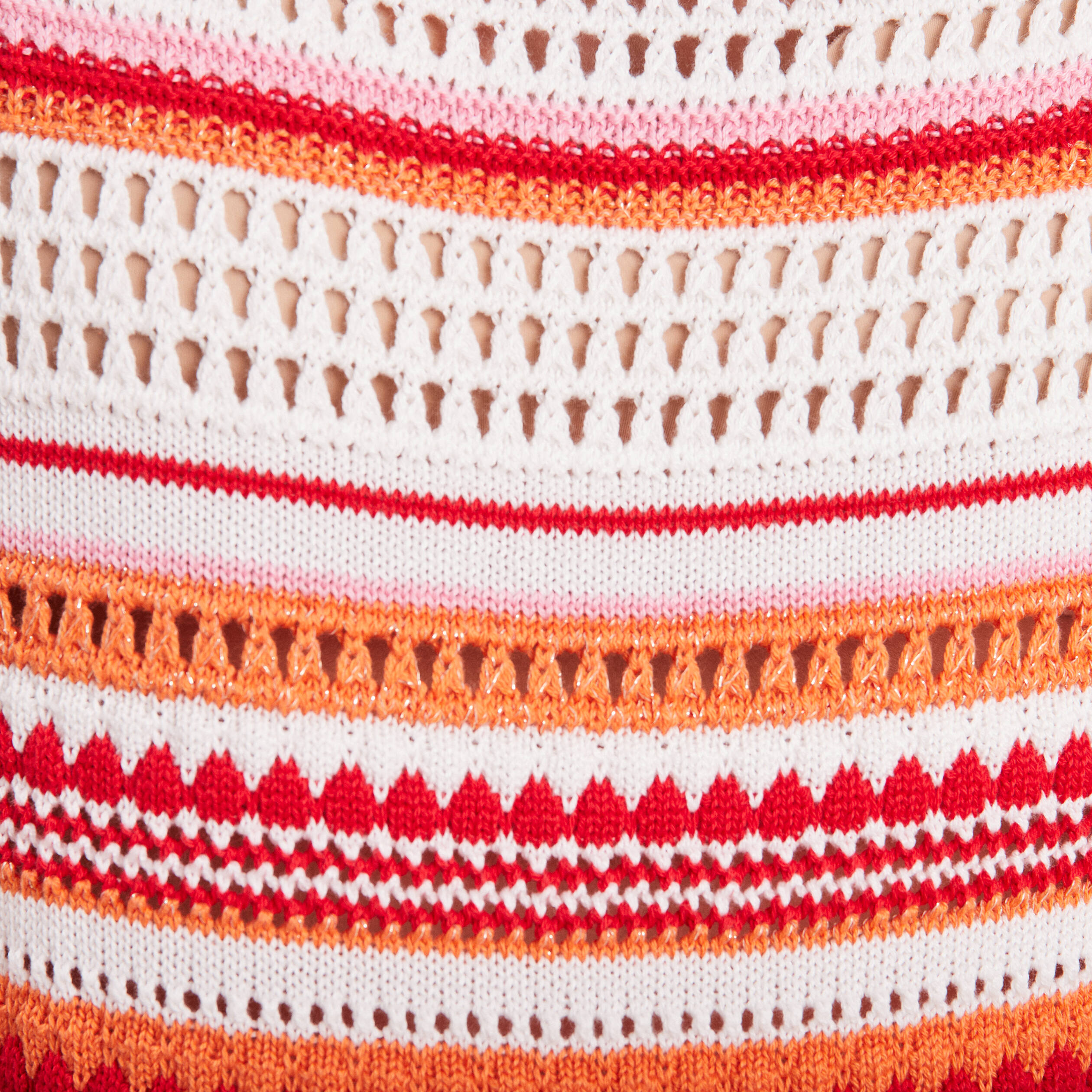 pull manches 34 ajoure orange femme Pull manches 3/4 ajouré orange femme