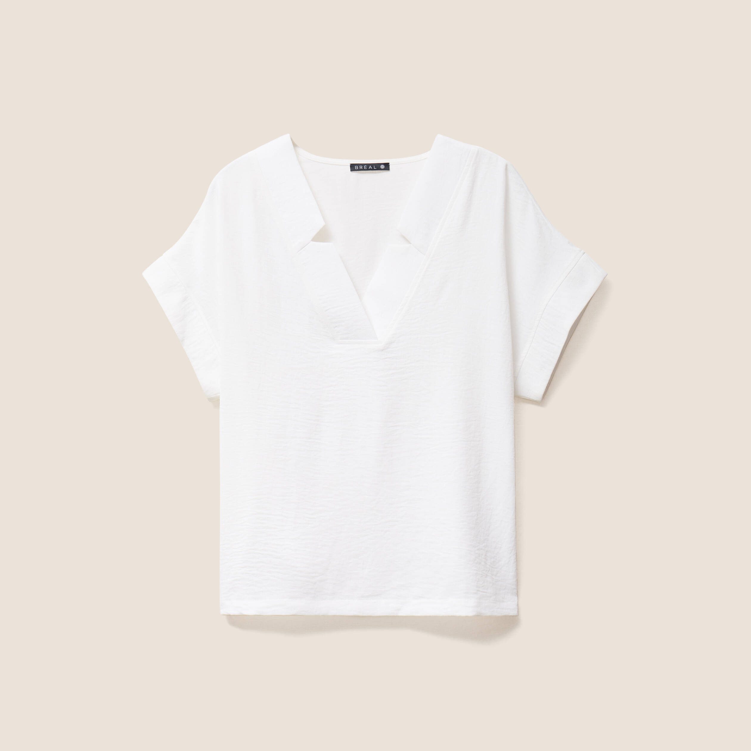 blouse fluide manches courtes ecru femme Blouse fluide manches courtes ecru femme