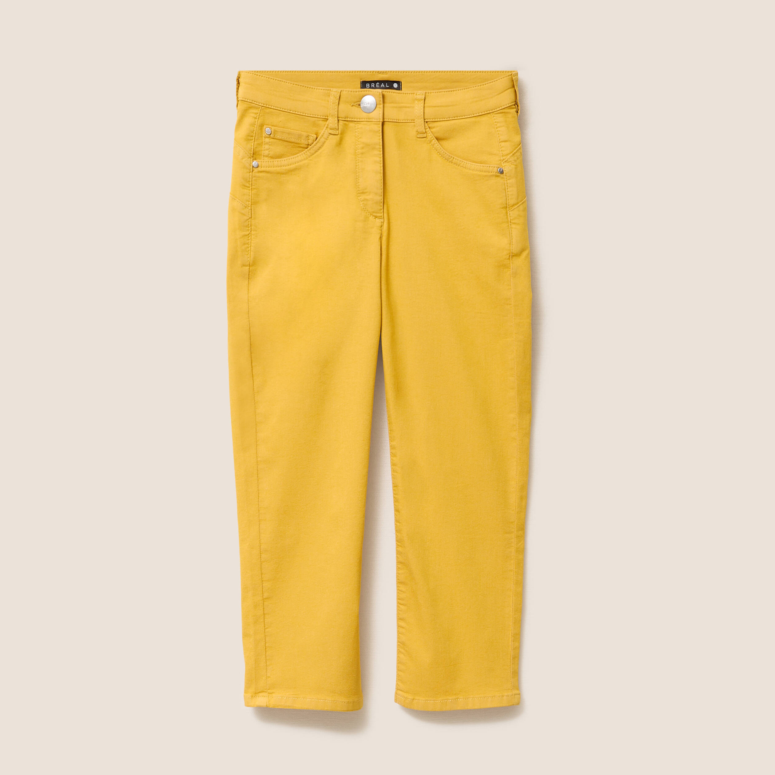 Pantacourt magique Le L&eacute;ger coupe droite jaune femme