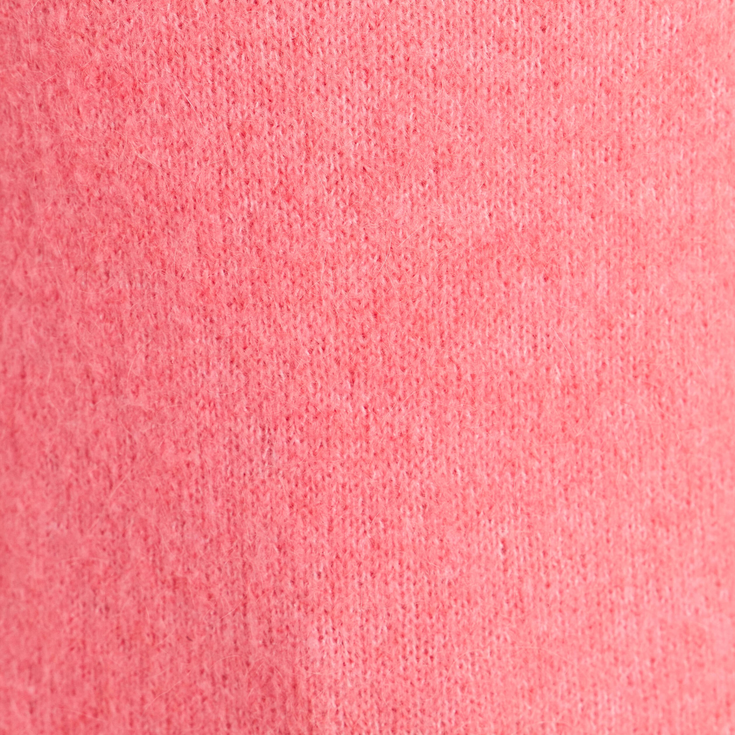 Pull col rond rose framboise femme