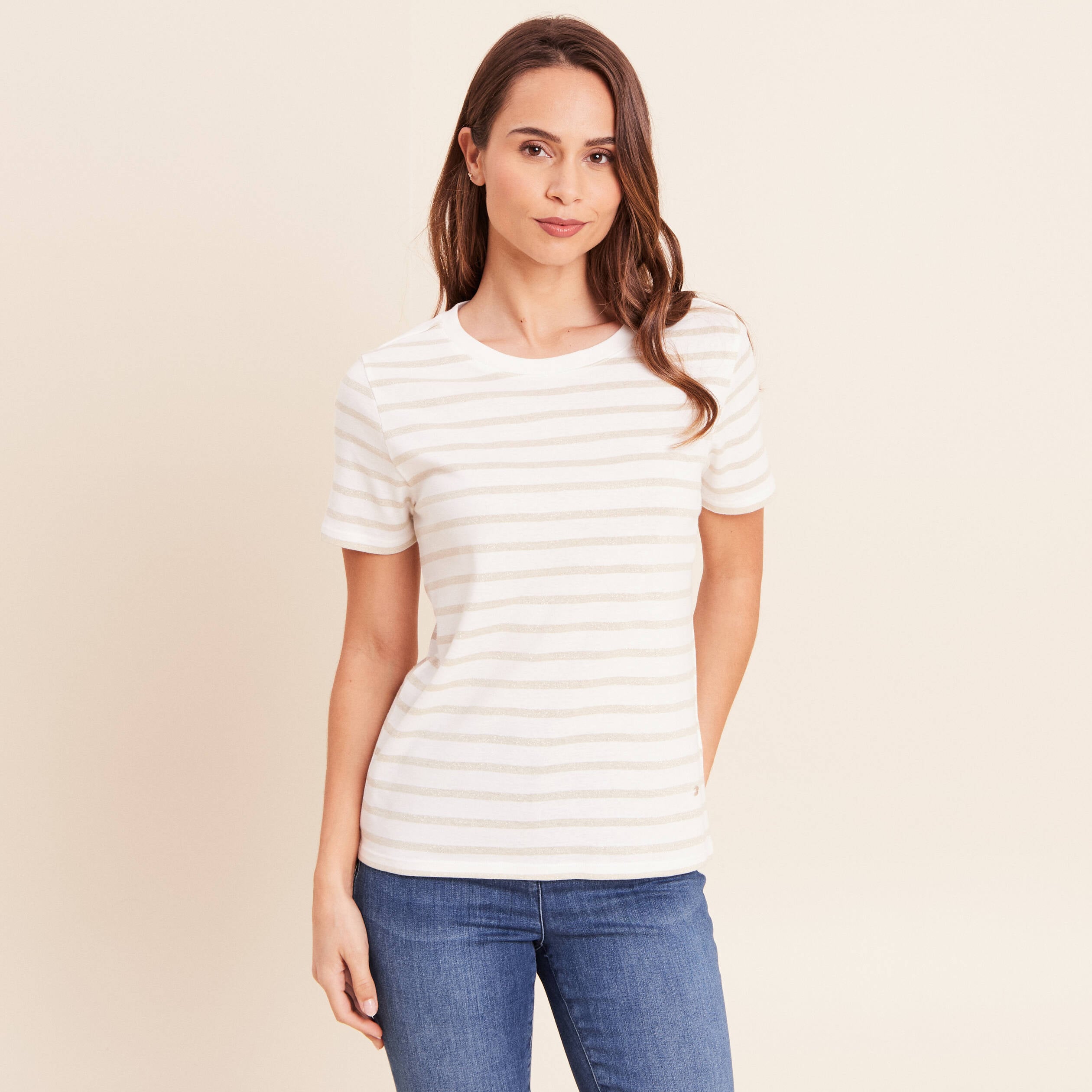 T-shirt manches courtes blanc femme