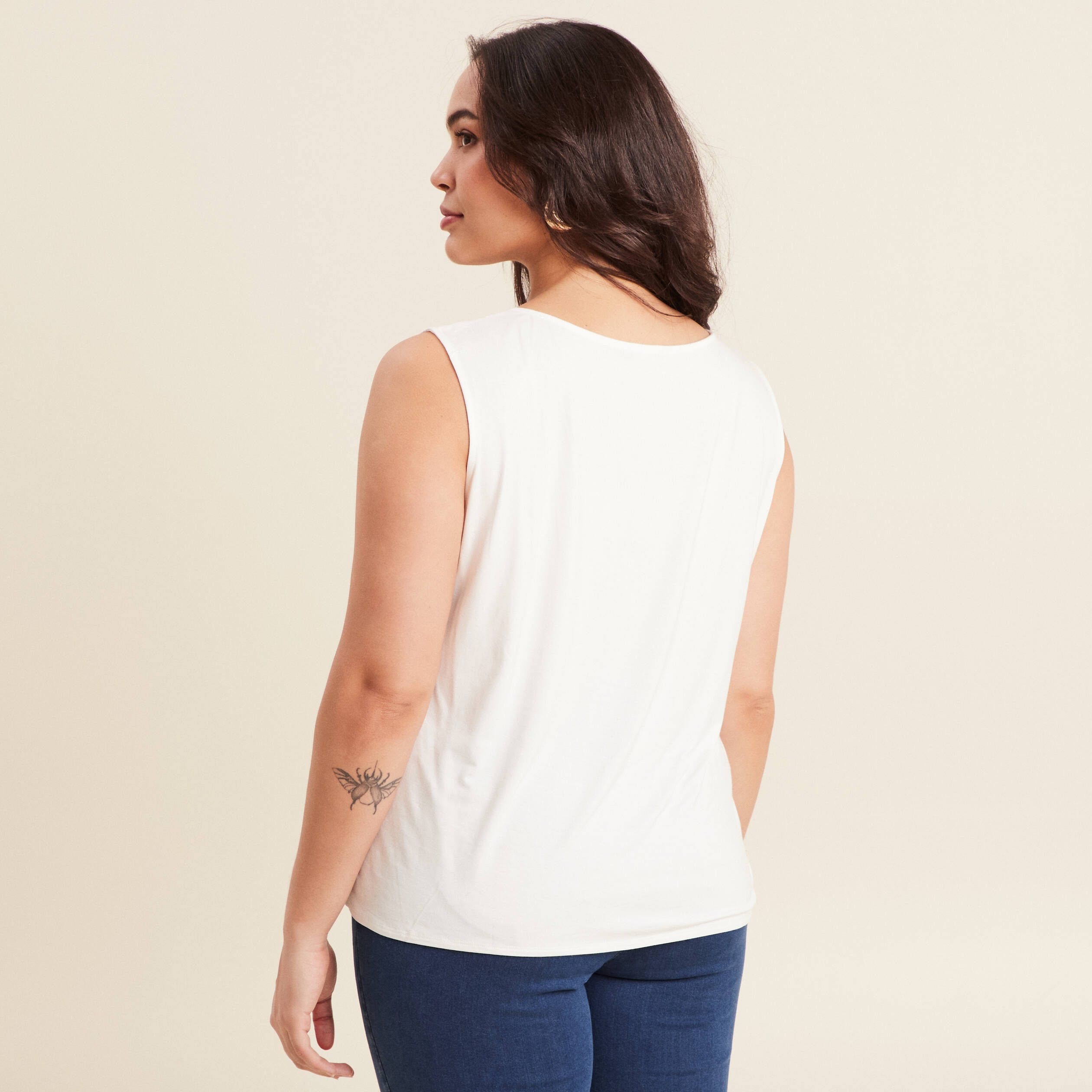 debardeur sans manches ecru femme Débardeur sans manches ecru femme